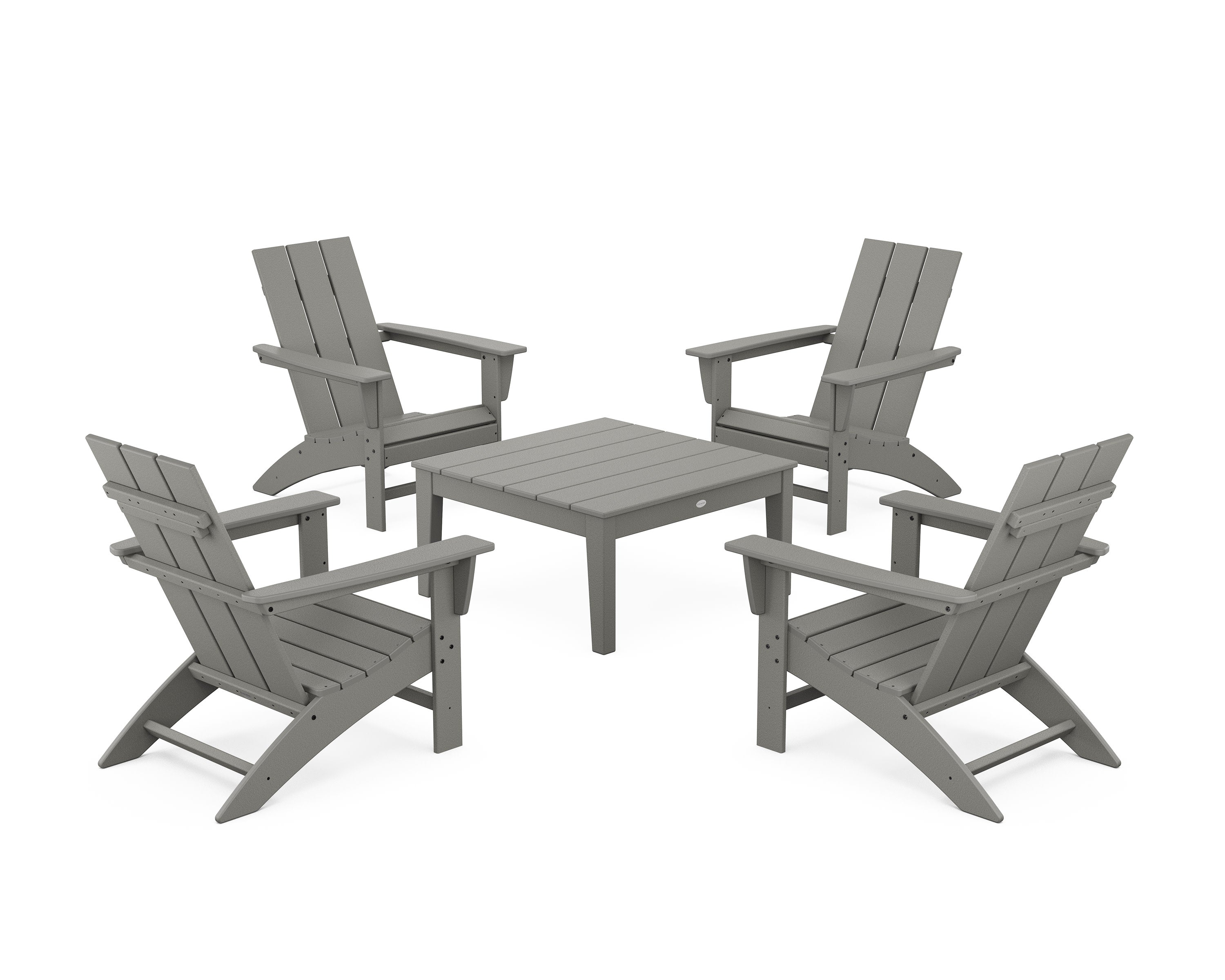 5-Piece Modern Adirondack Chair Conversation Set with 36" Conversation Table