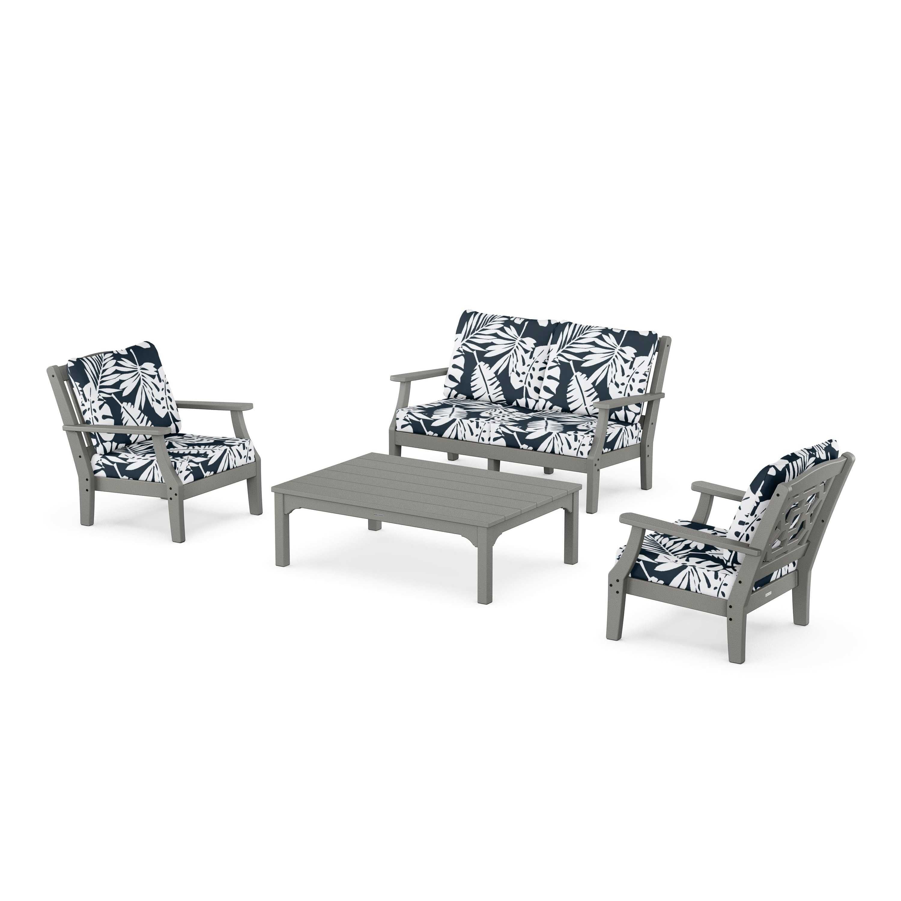 Chinoiserie 4-Piece Deep Seating Set with Loveseat