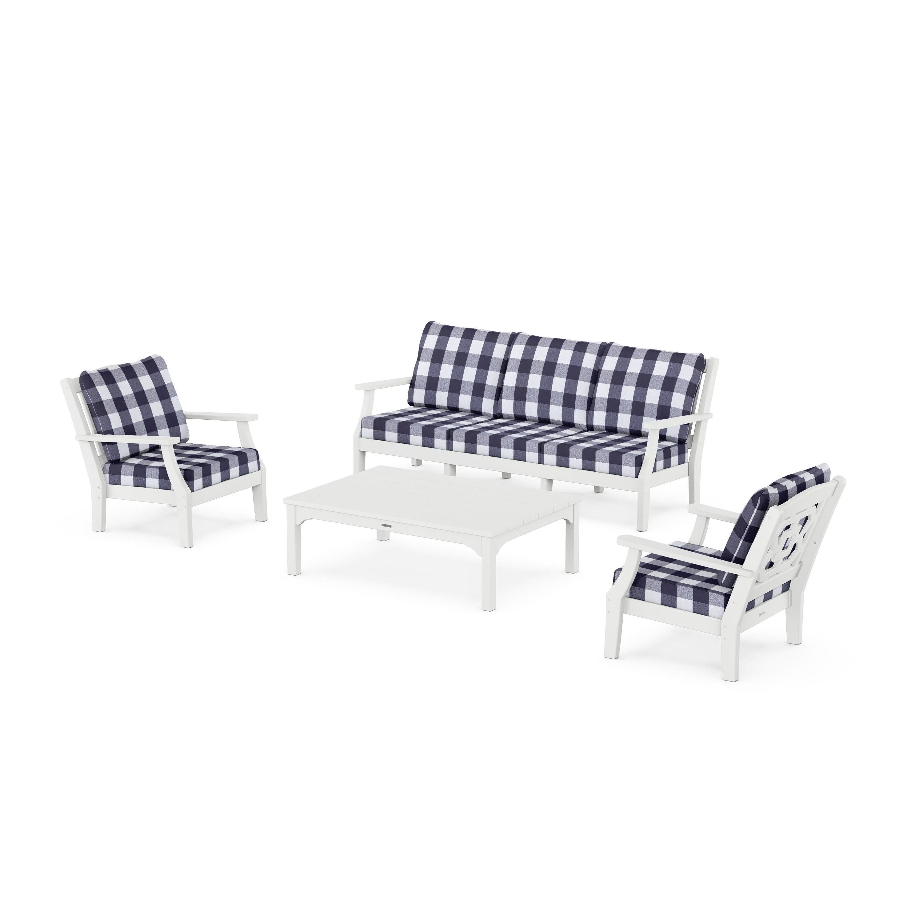 Chinoiserie 4-Piece Deep Seating Set with Sofa