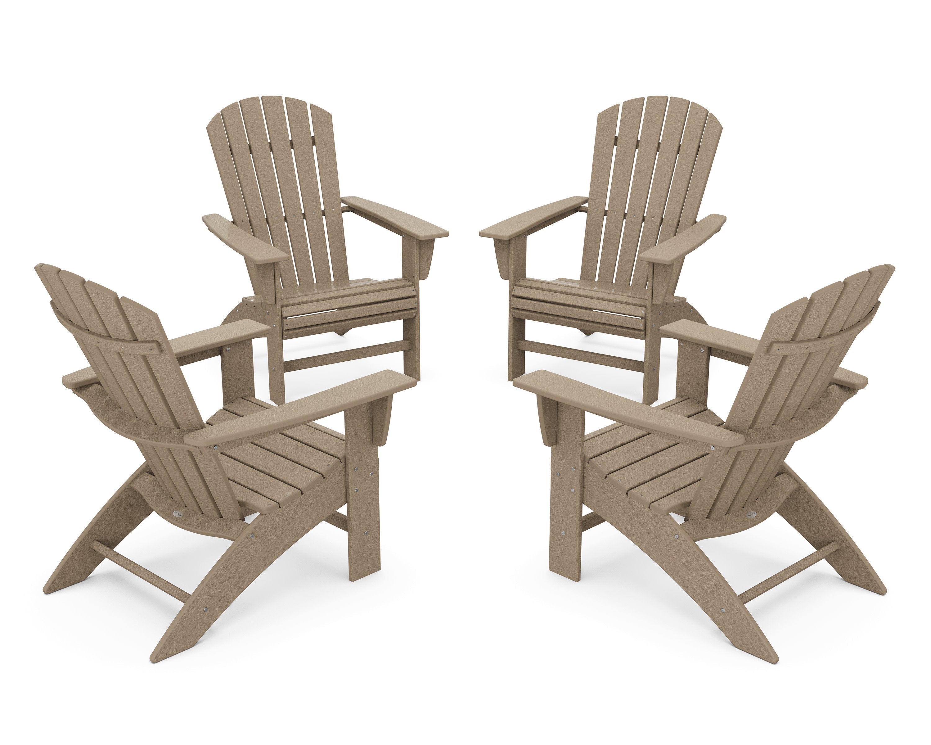 4-Piece Nautical Curveback Adirondack Chair Conversation Set