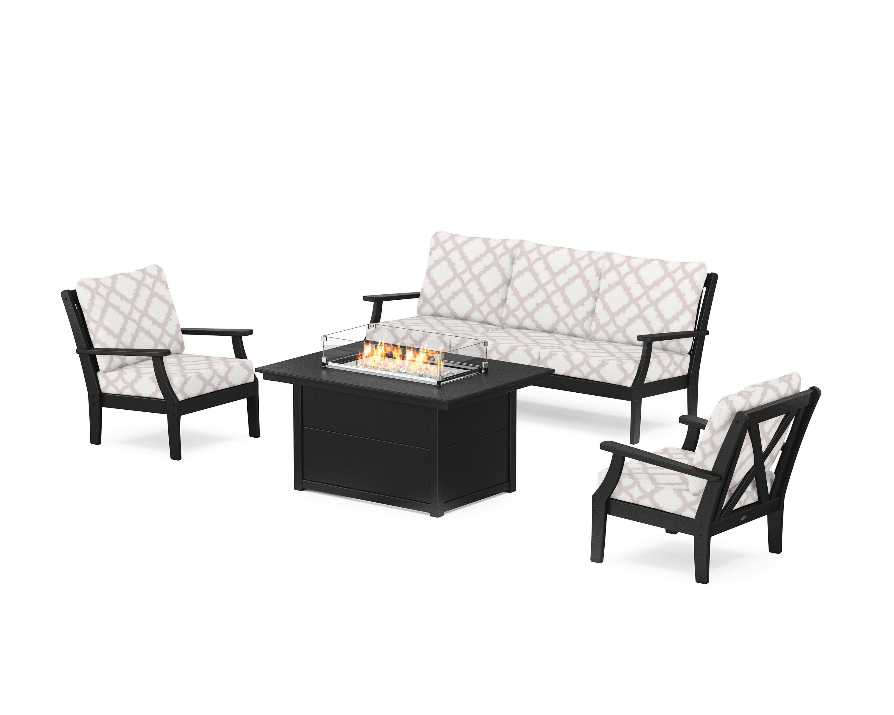 Braxton Deep Seating Fire Pit Table Set