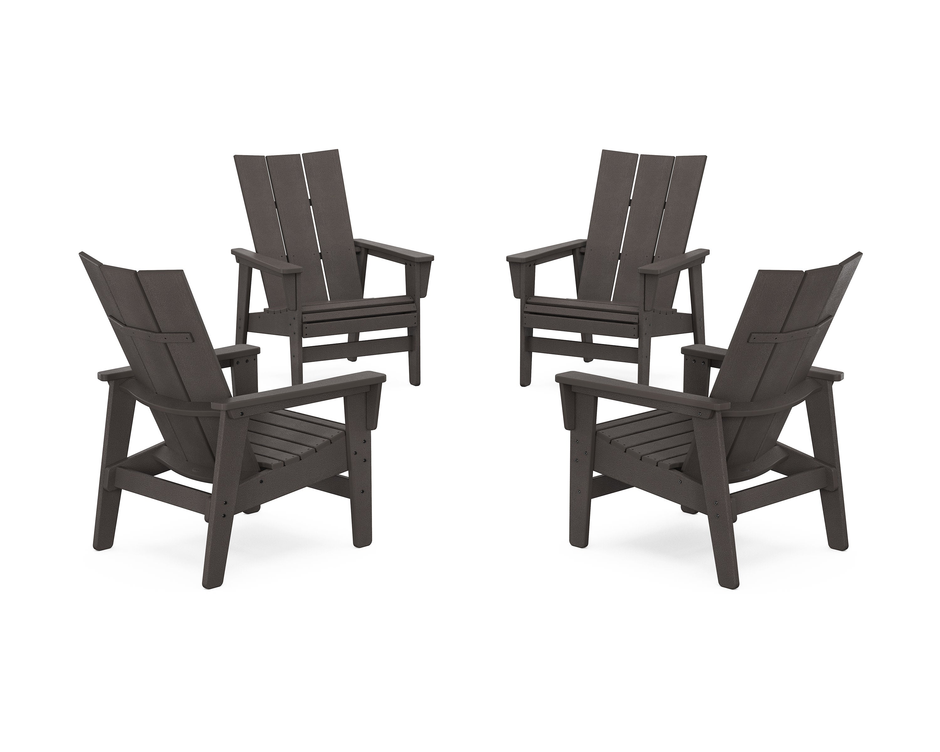 4-Piece Modern Grand Upright Adirondack Chair Conversation Set