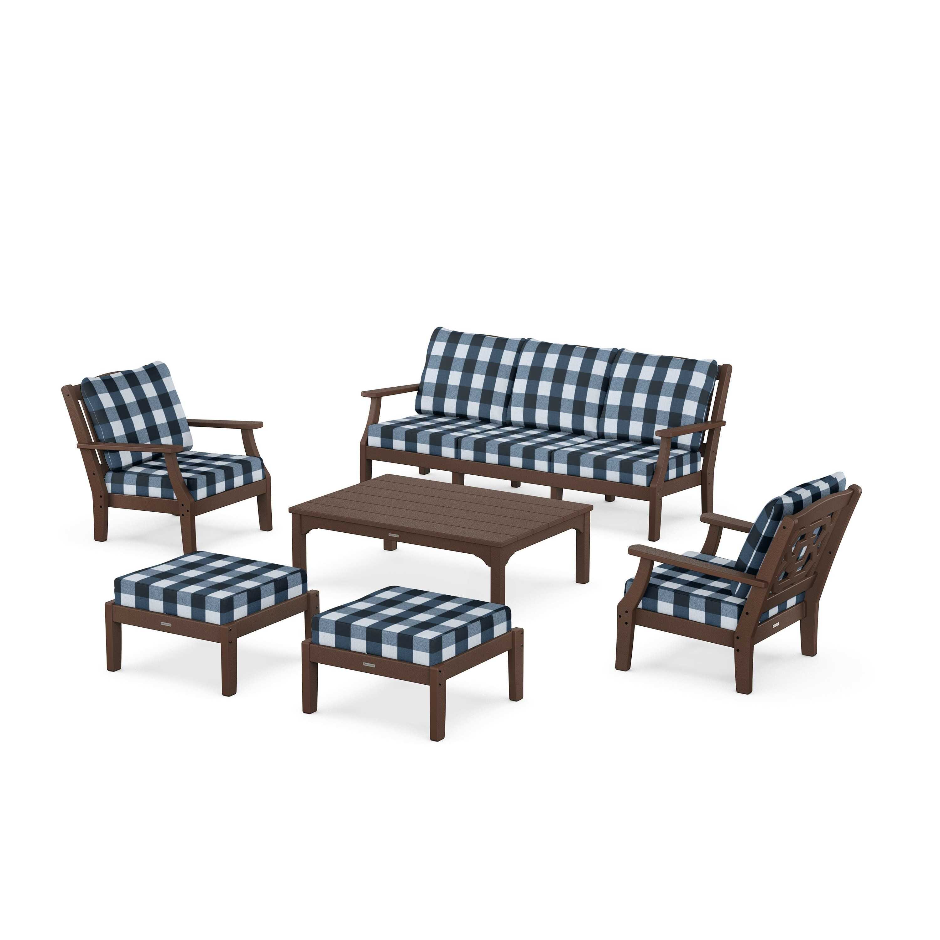 Chinoiserie 6-Piece Lounge Sofa Set