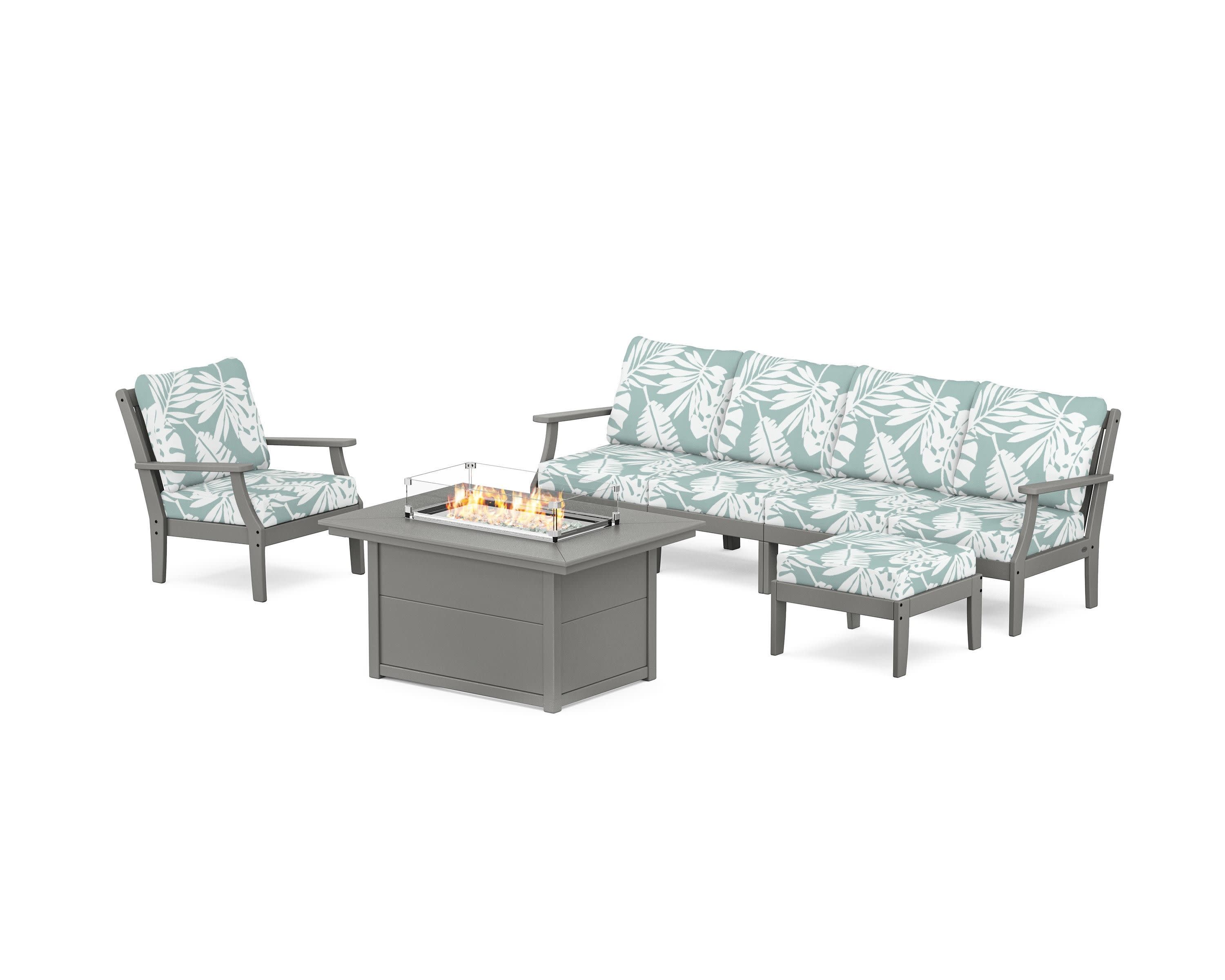 Braxton Sectional Lounge and Fire Pit Set