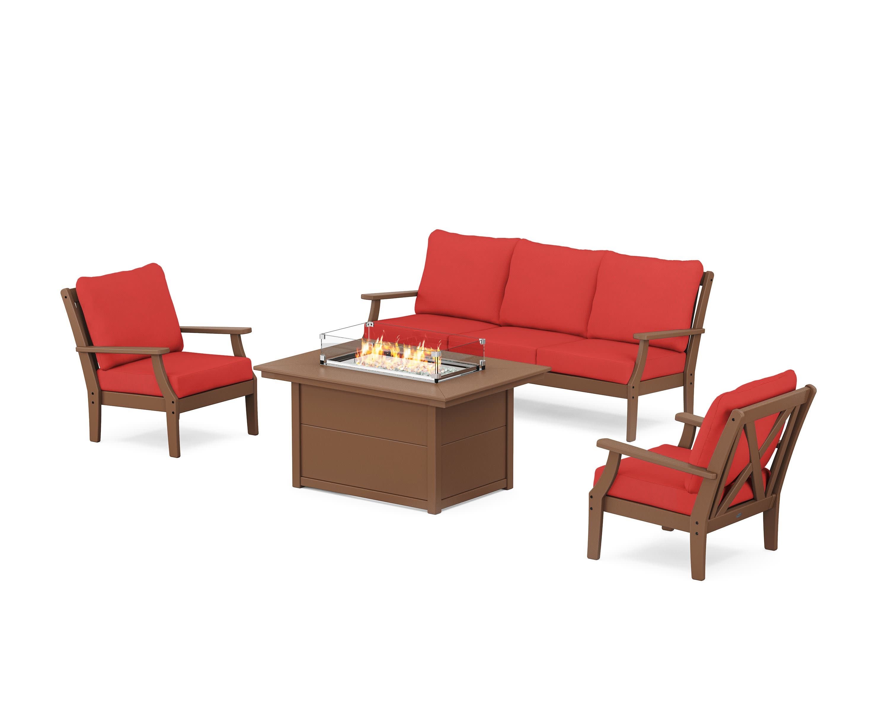 Braxton Deep Seating Fire Pit Table Set