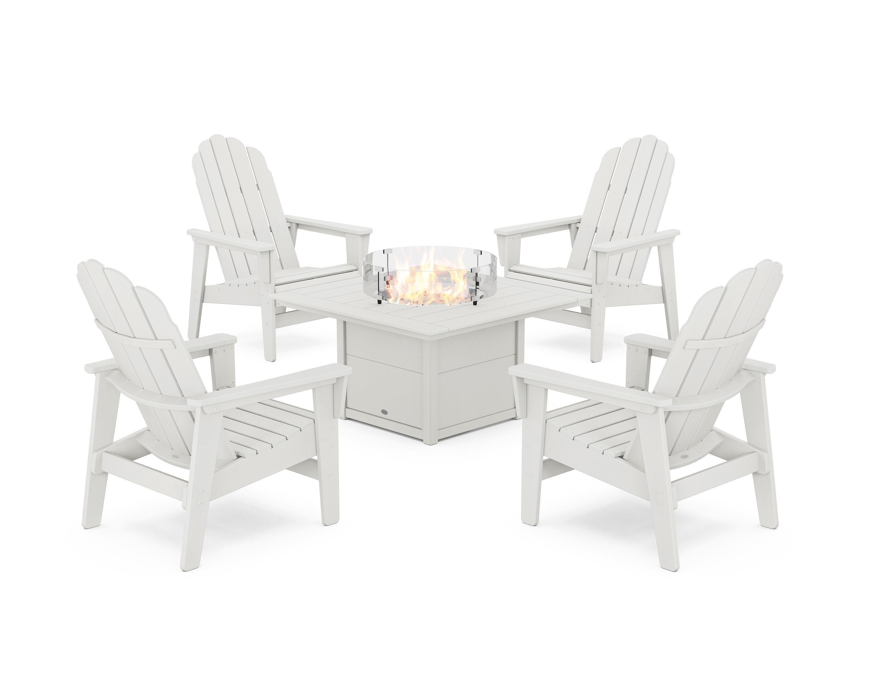 5-Piece Vineyard Grand Upright Adirondack Conversation Set with Fire Pit Table