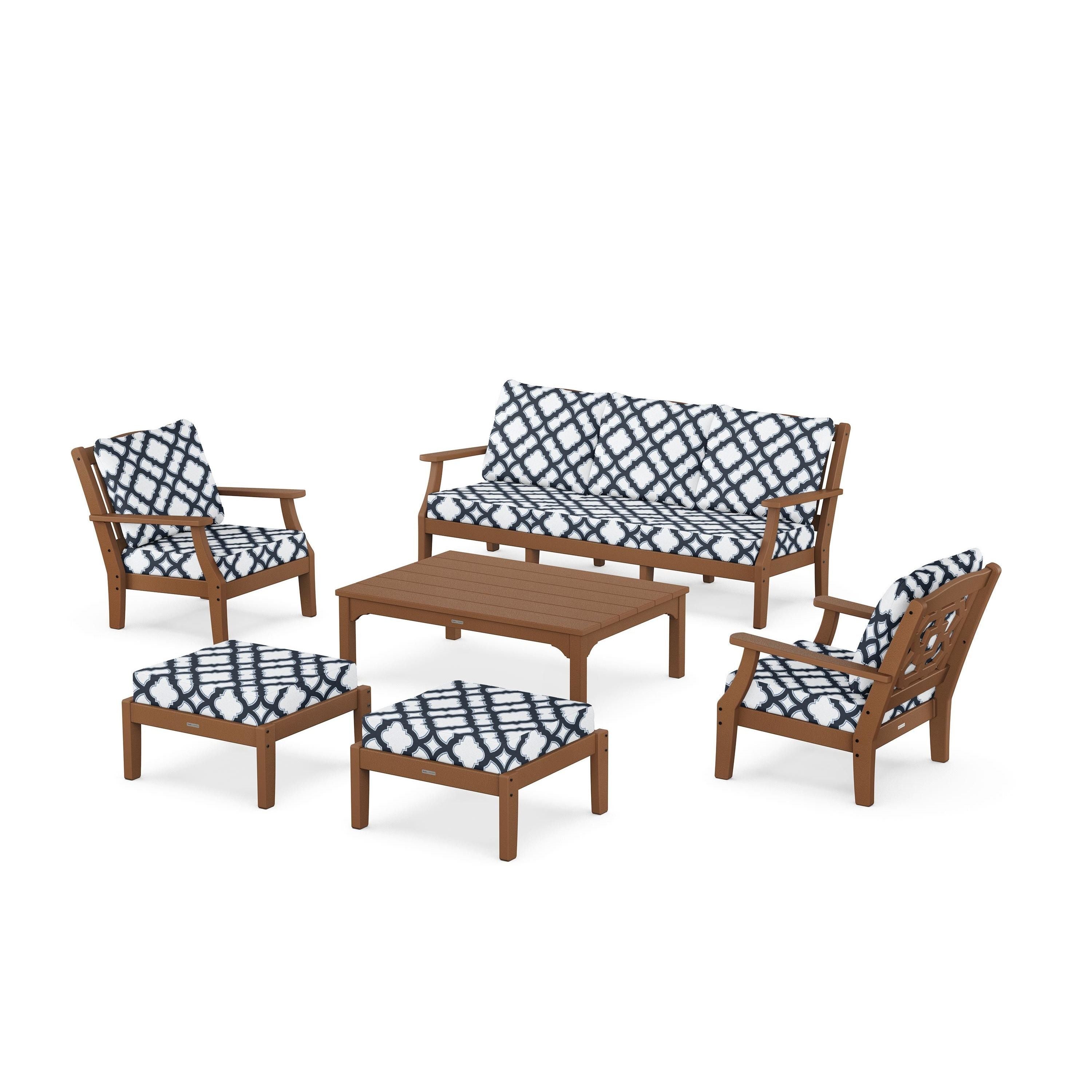 Chinoiserie 6-Piece Lounge Sofa Set