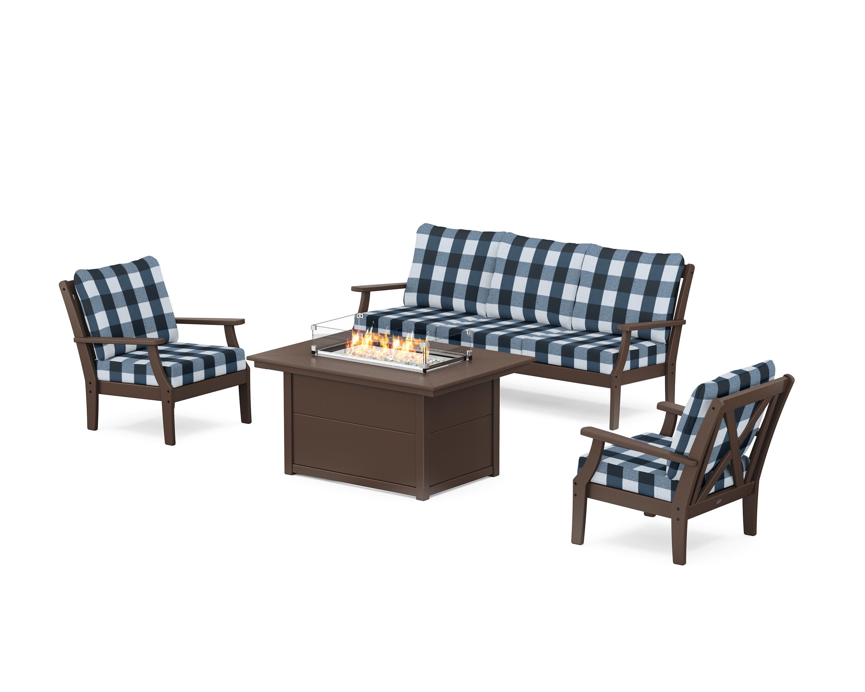 Braxton Deep Seating Fire Pit Table Set