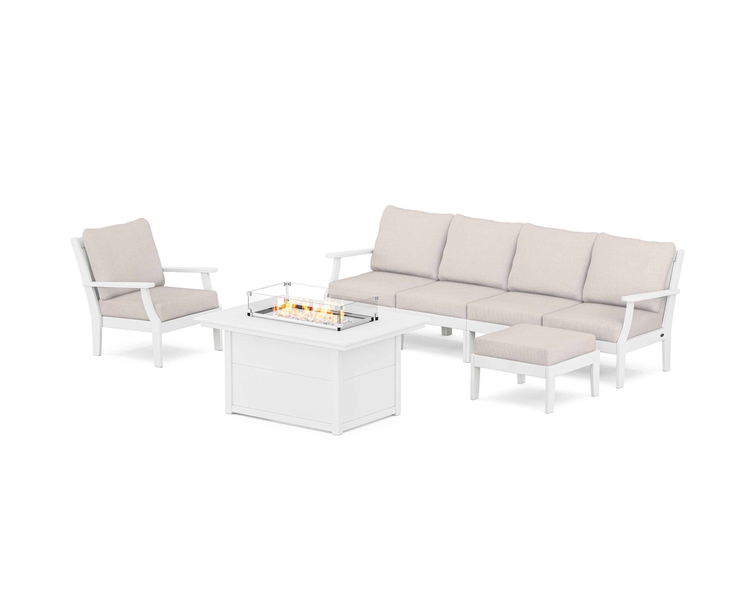 Braxton Sectional Lounge and Fire Pit Set