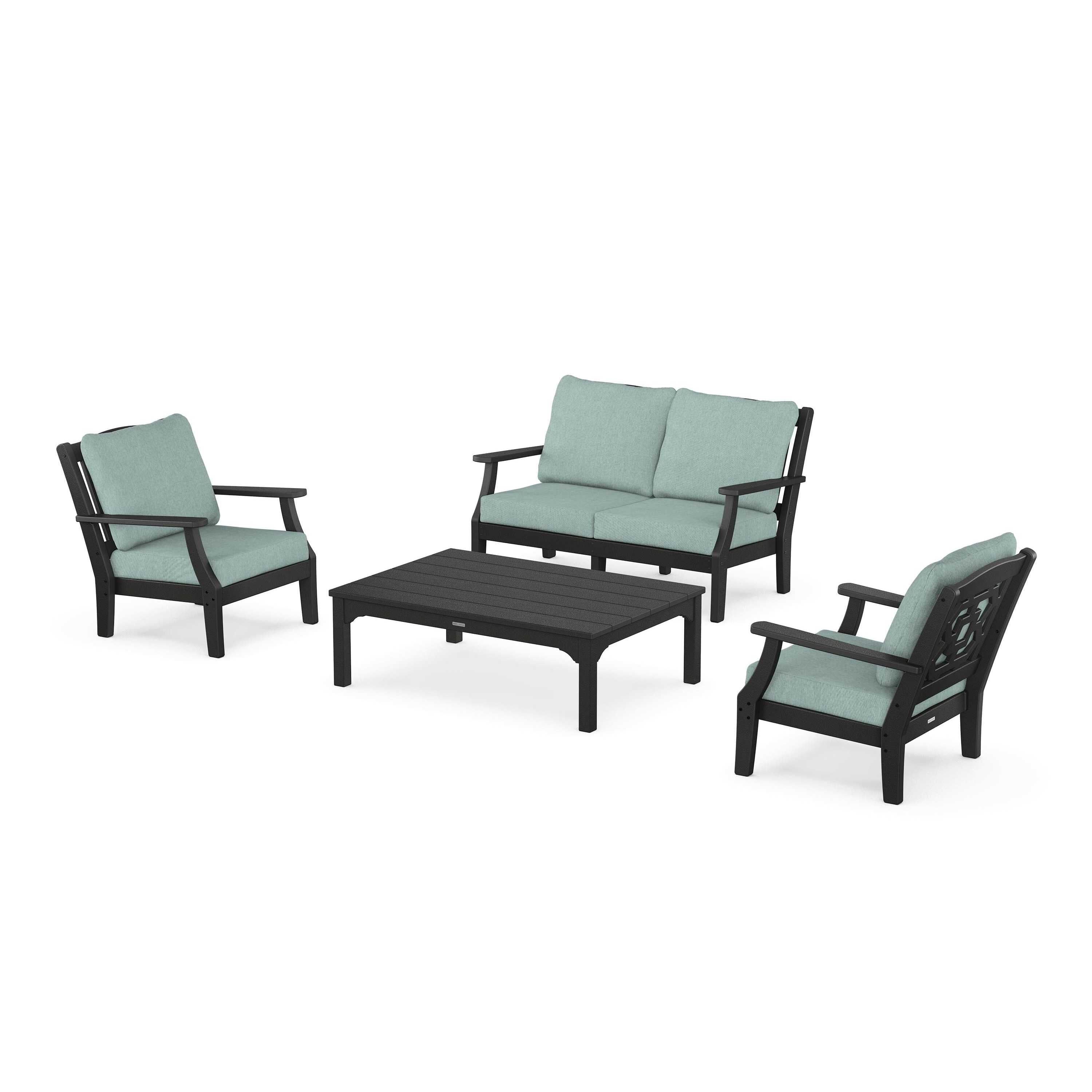 Chinoiserie 4-Piece Deep Seating Set with Loveseat