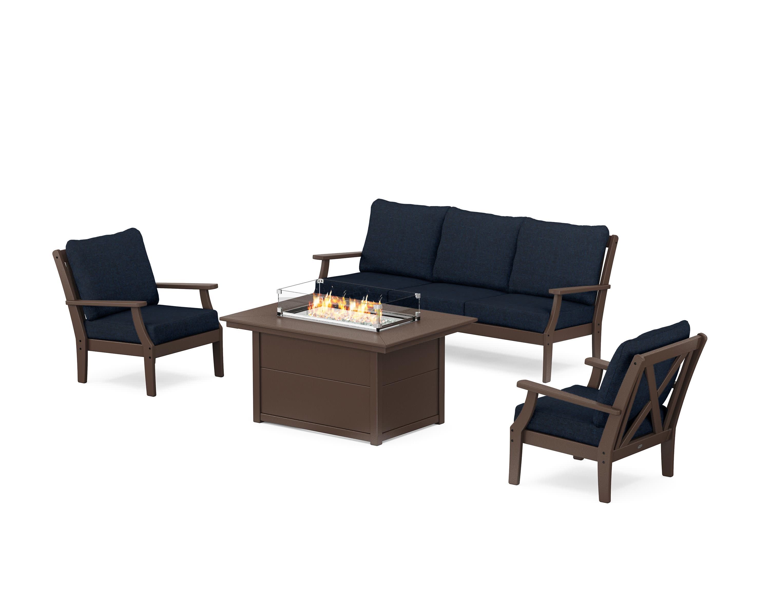Braxton Deep Seating Fire Pit Table Set