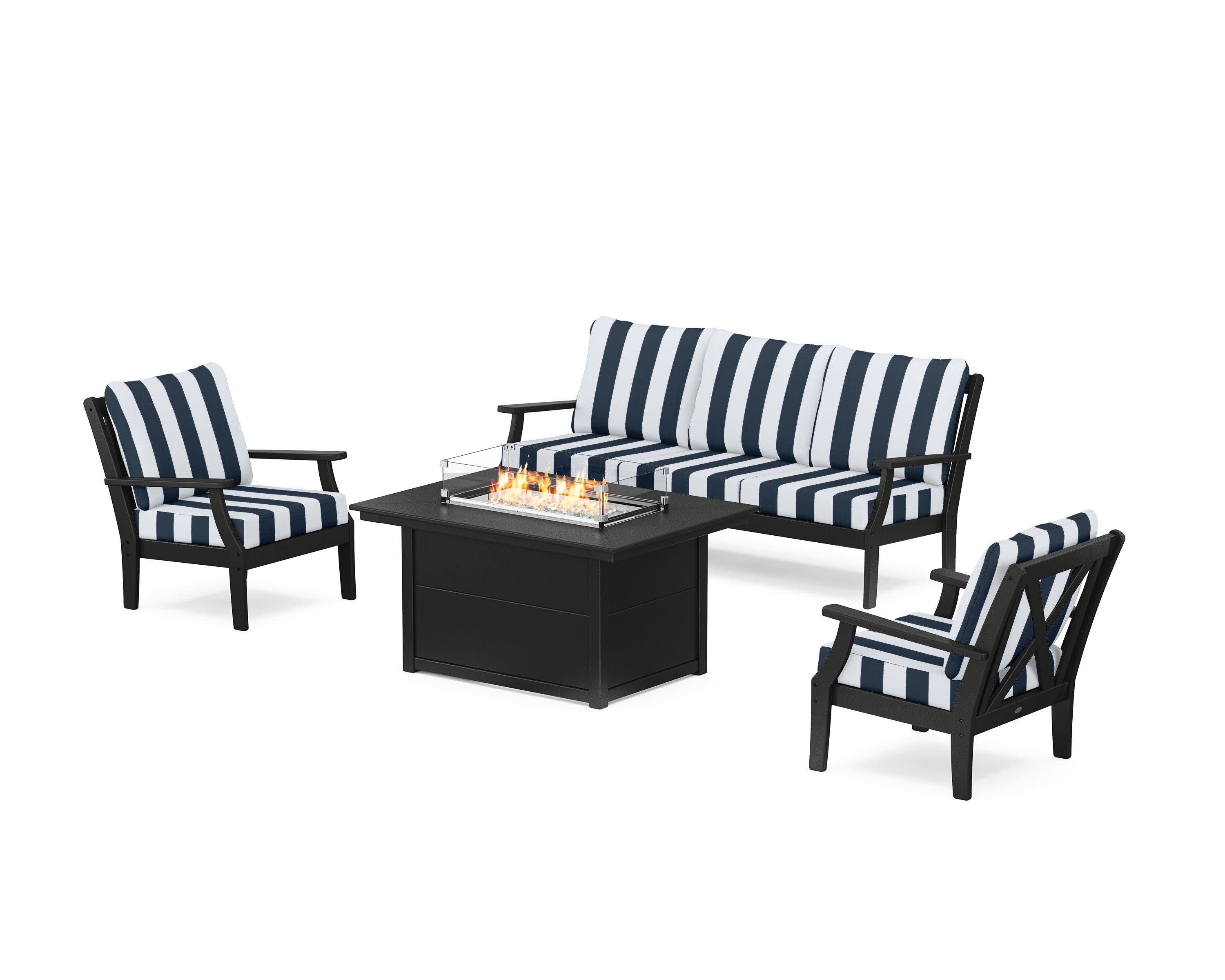 Braxton Deep Seating Fire Pit Table Set