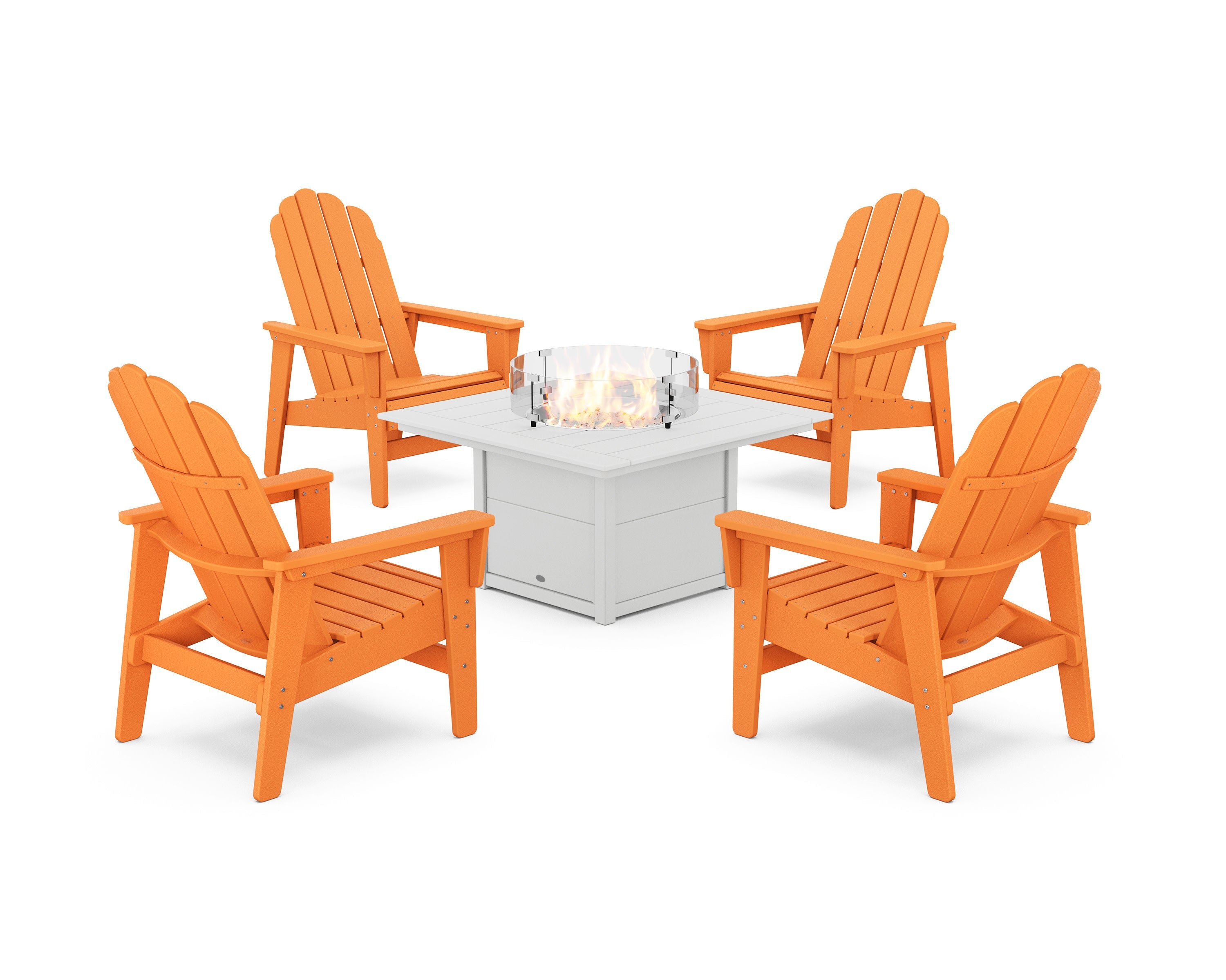 5-Piece Vineyard Grand Upright Adirondack Conversation Set with Fire Pit Table