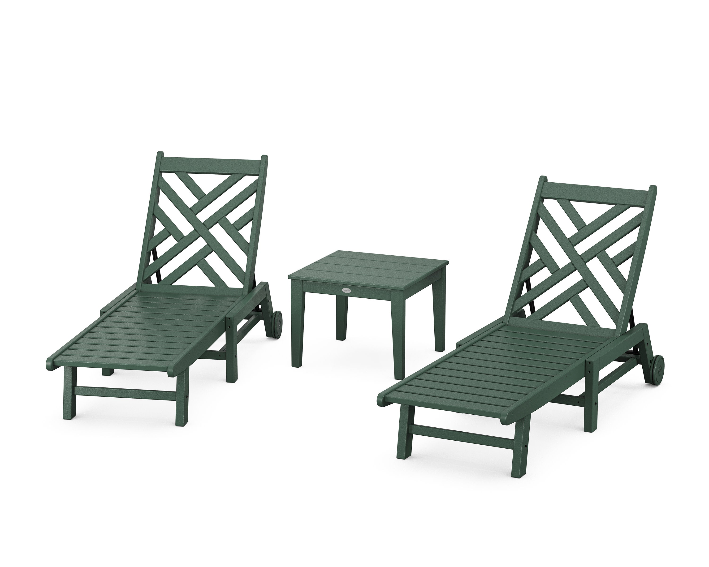 Chippendale 3-Piece Chaise Set with Wheels