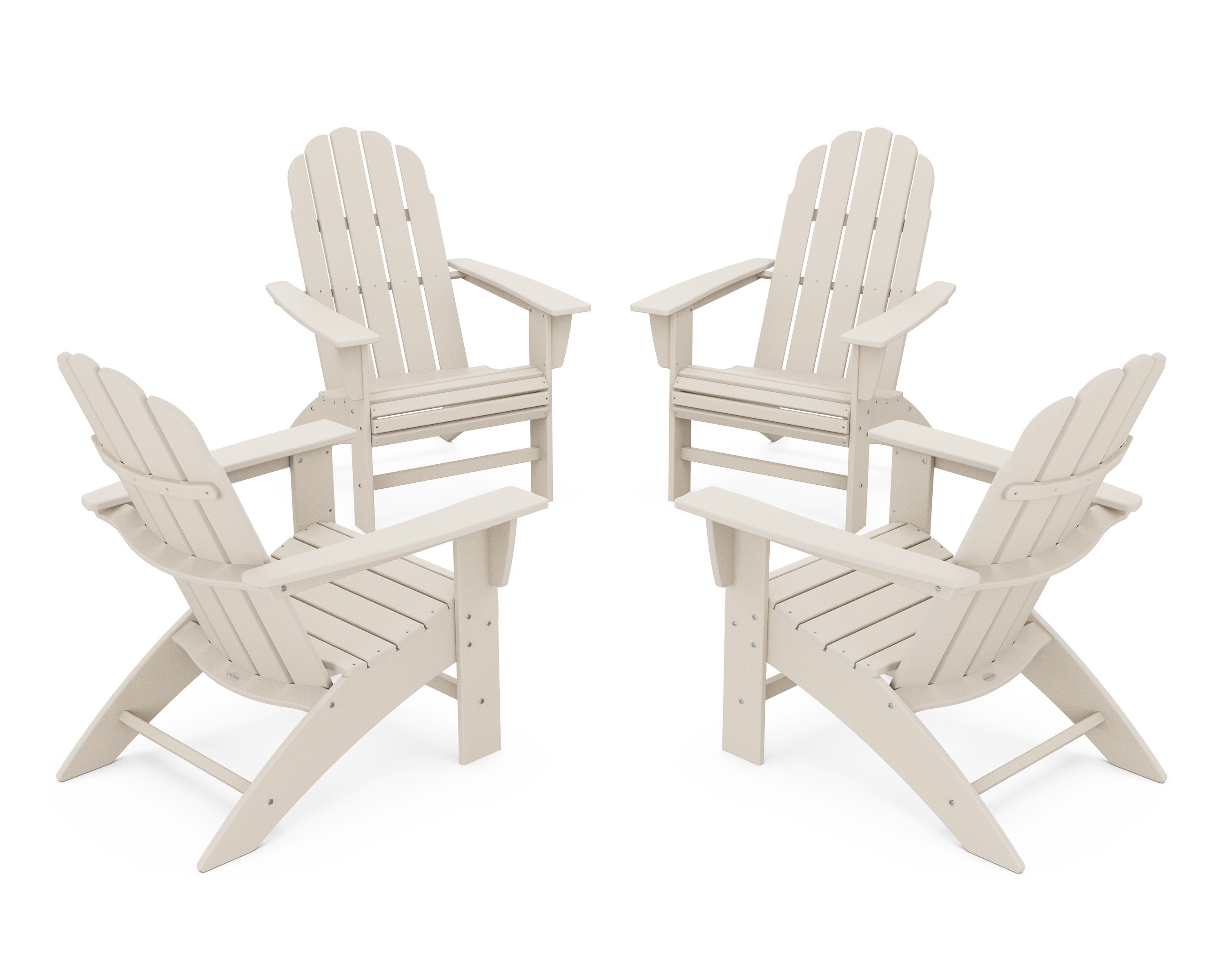 4-Piece Vineyard Curveback Adirondack Chair Conversation Set