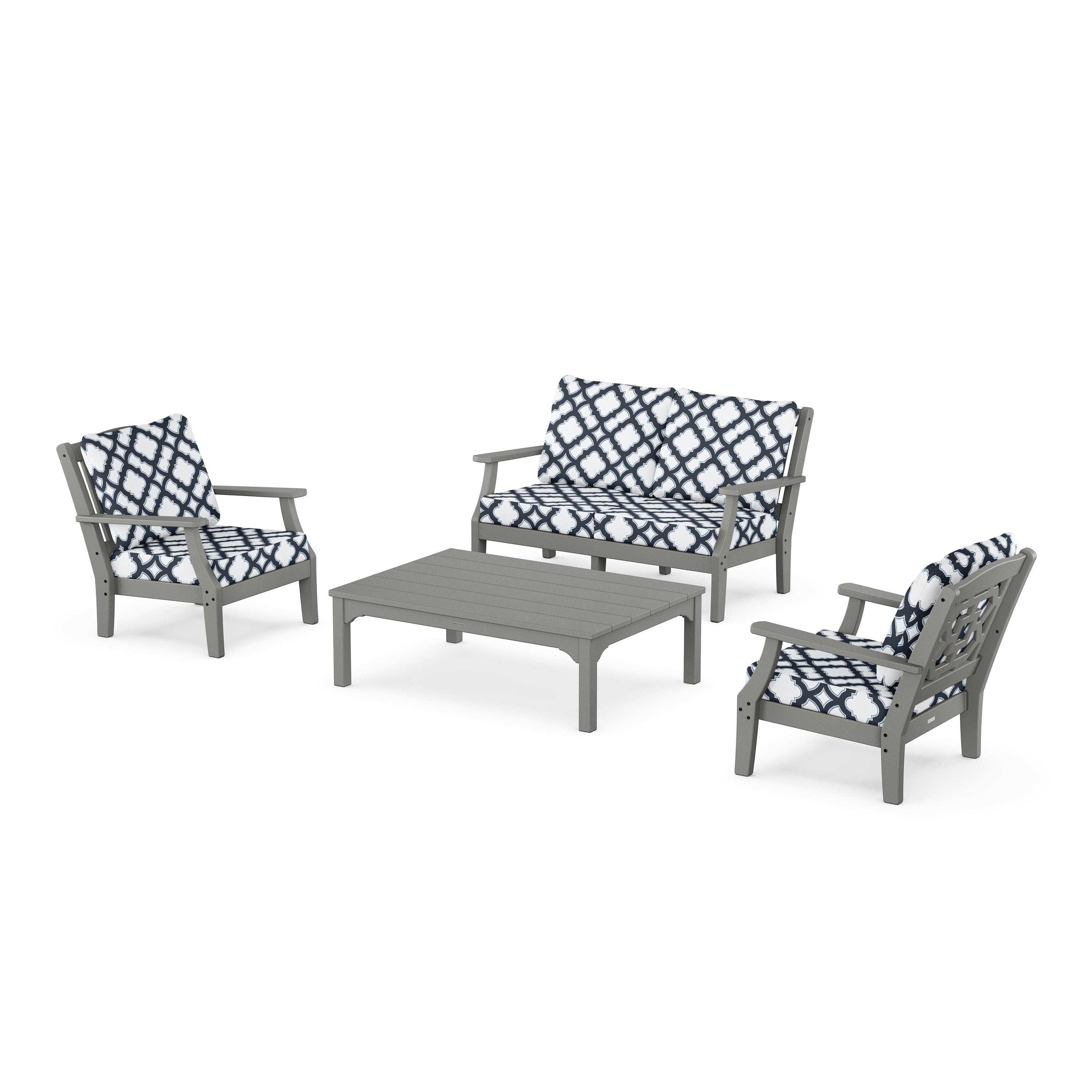 Chinoiserie 4-Piece Deep Seating Set with Loveseat