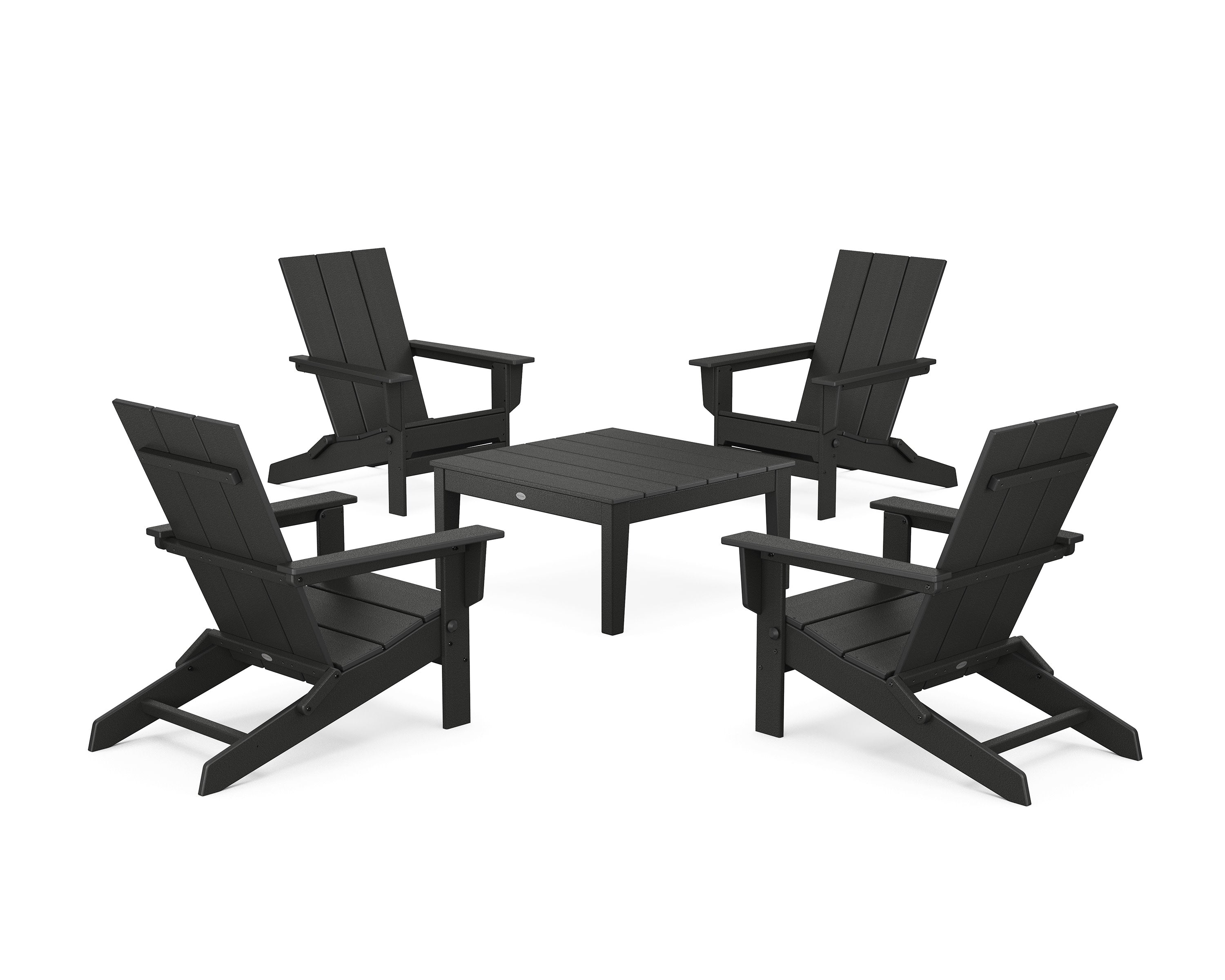 5-Piece Modern Studio Folding Adirondack Chair Conversation Group