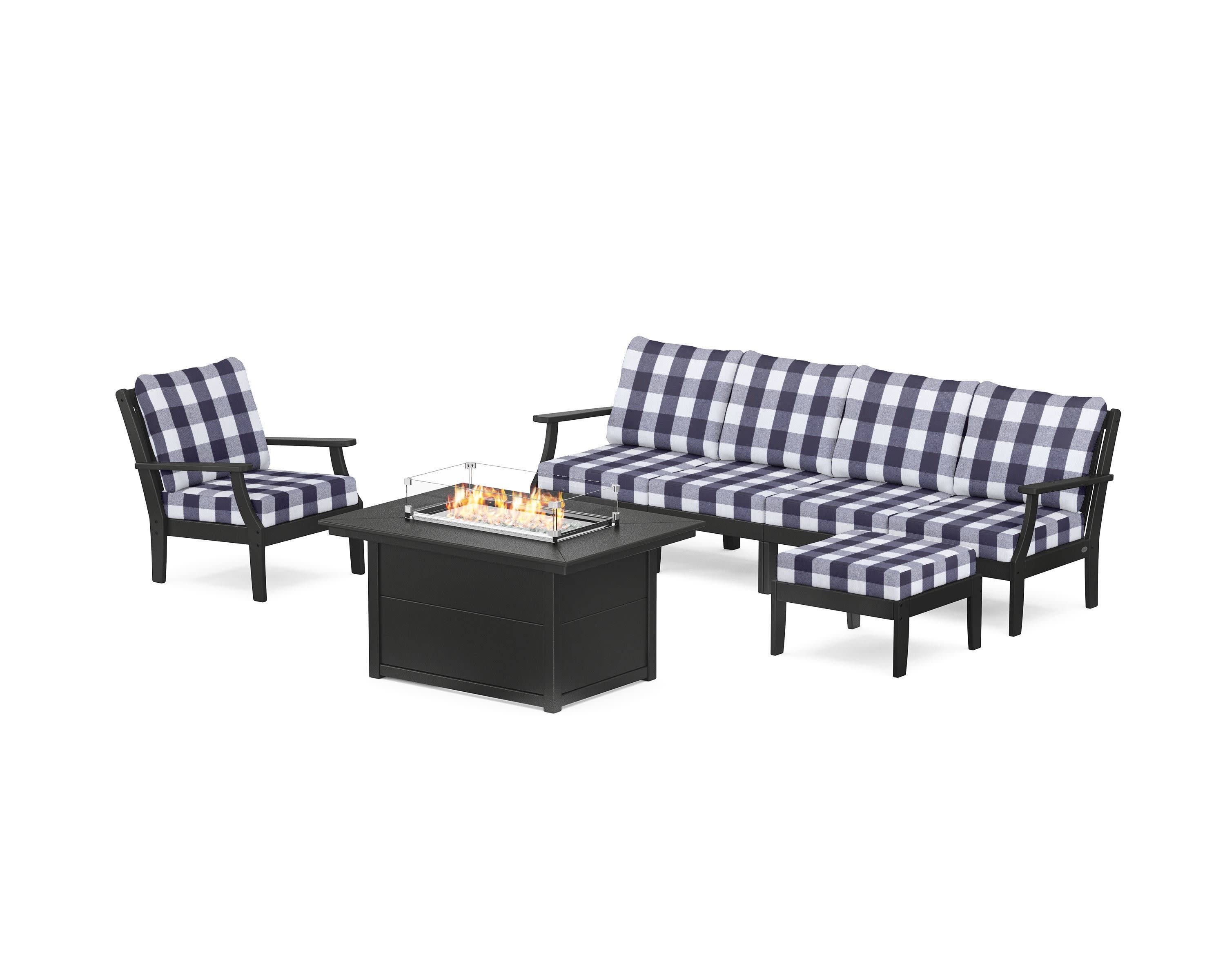 Braxton Sectional Lounge and Fire Pit Set