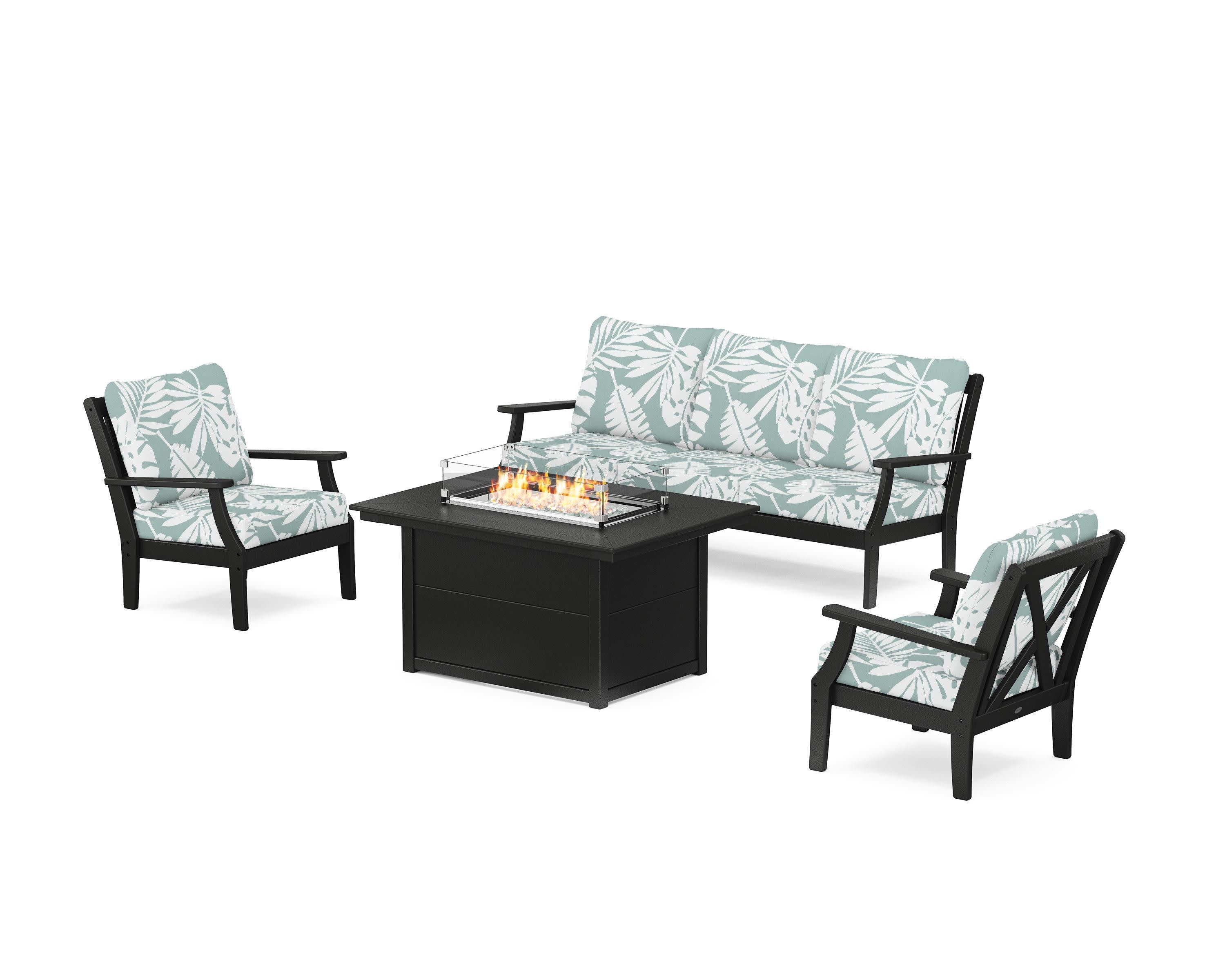 Braxton Deep Seating Fire Pit Table Set