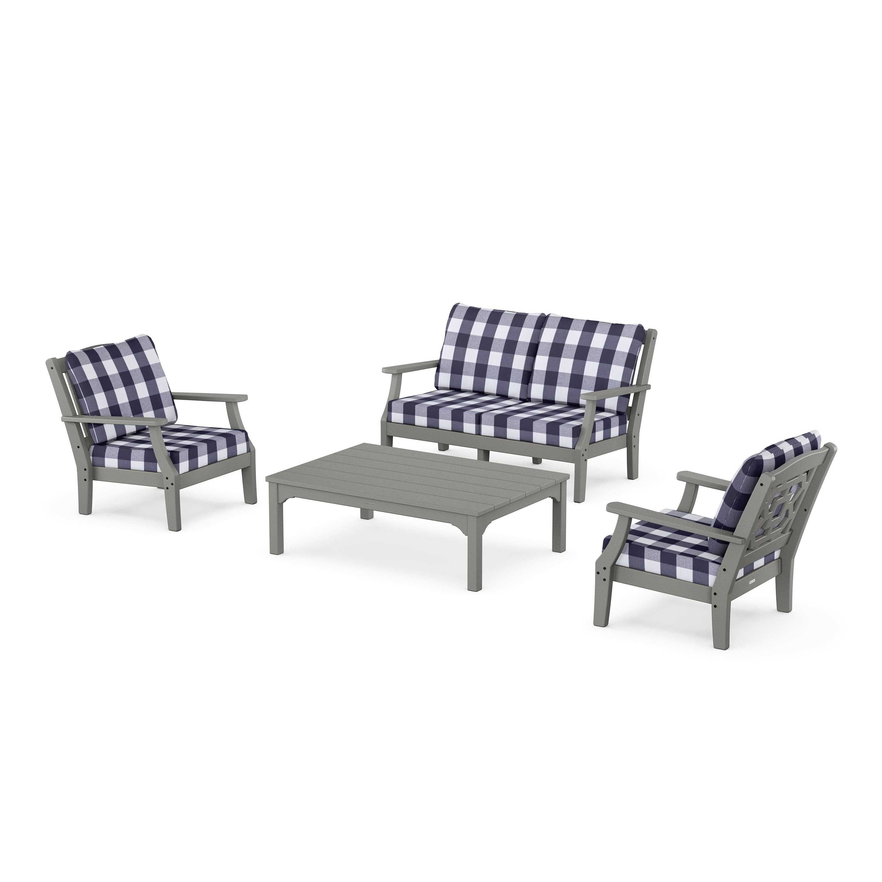 Chinoiserie 4-Piece Deep Seating Set with Loveseat