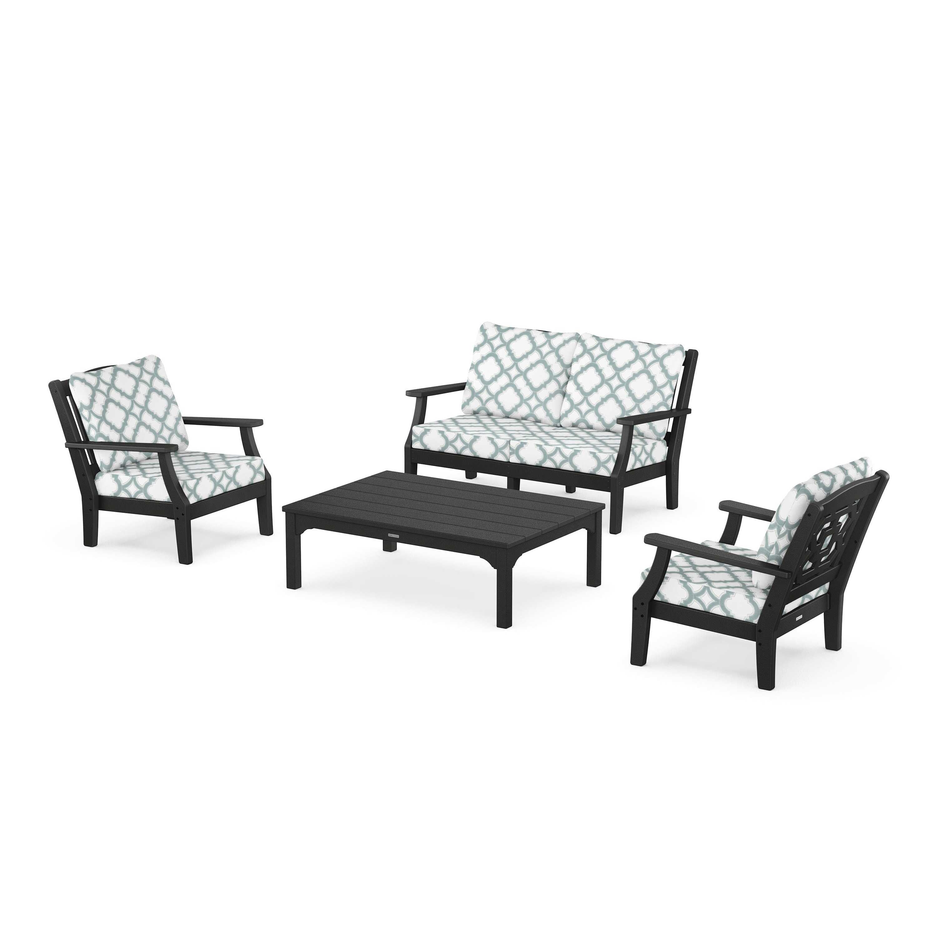 Chinoiserie 4-Piece Deep Seating Set with Loveseat