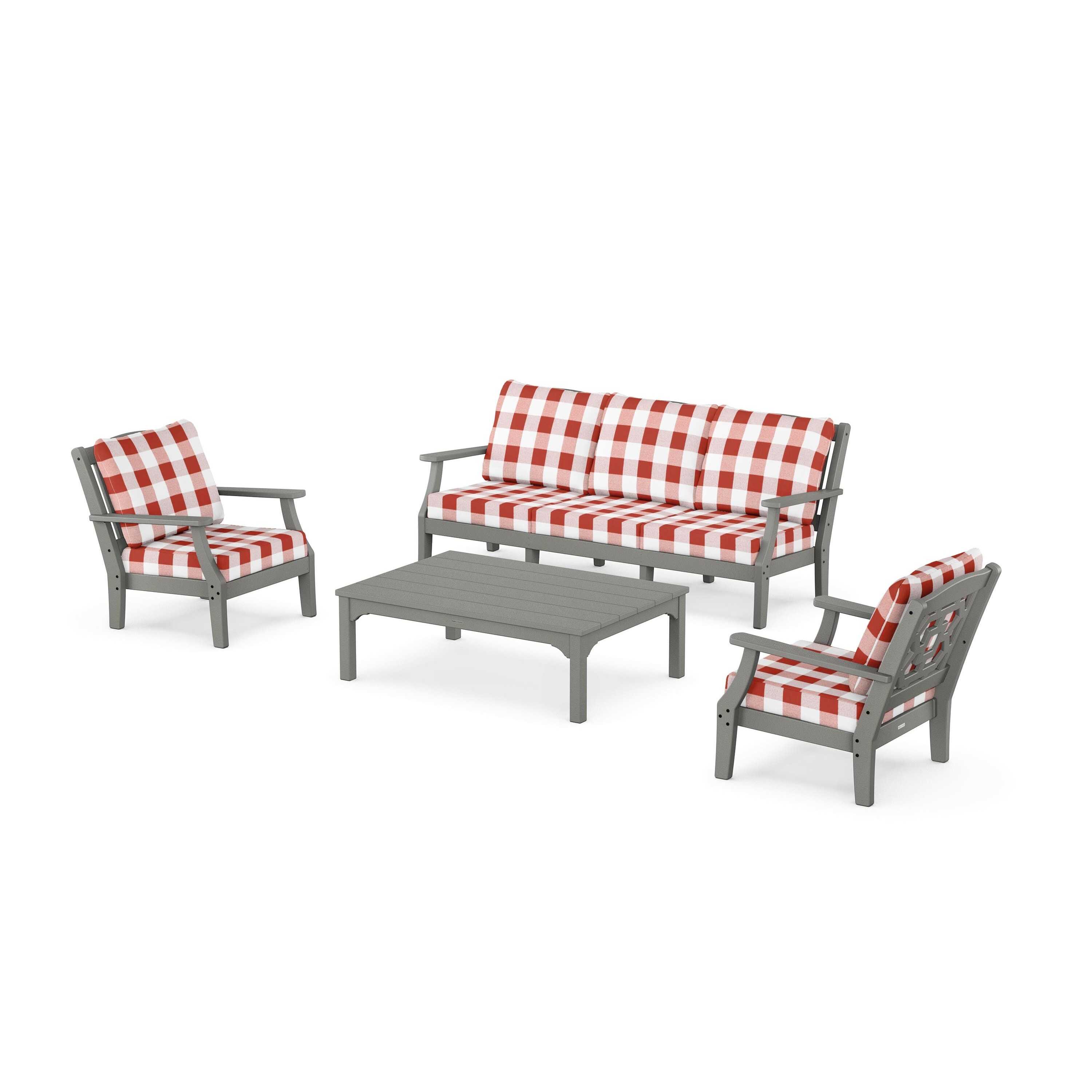 Chinoiserie 4-Piece Deep Seating Set with Sofa