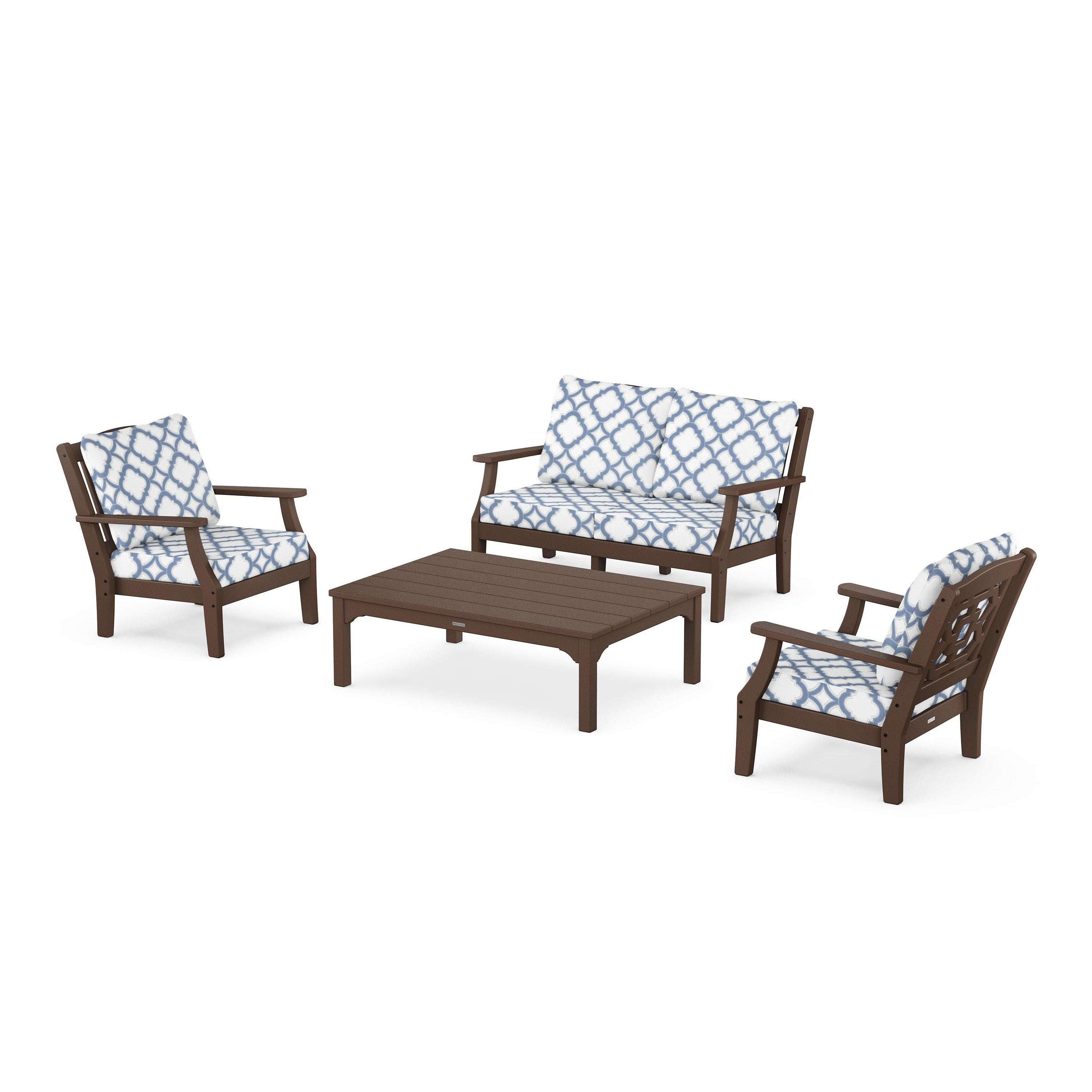 Chinoiserie 4-Piece Deep Seating Set with Loveseat