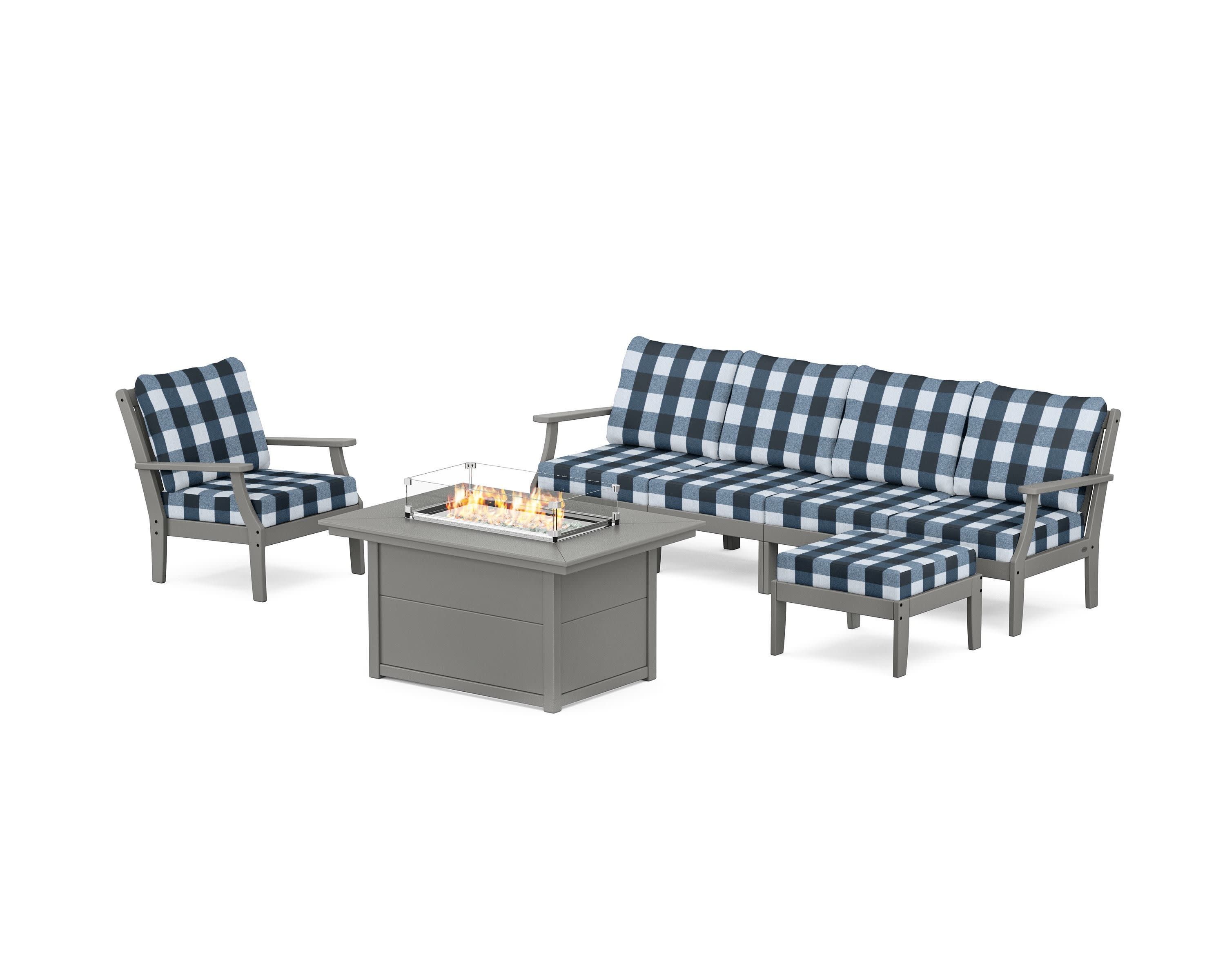 Braxton Sectional Lounge and Fire Pit Set