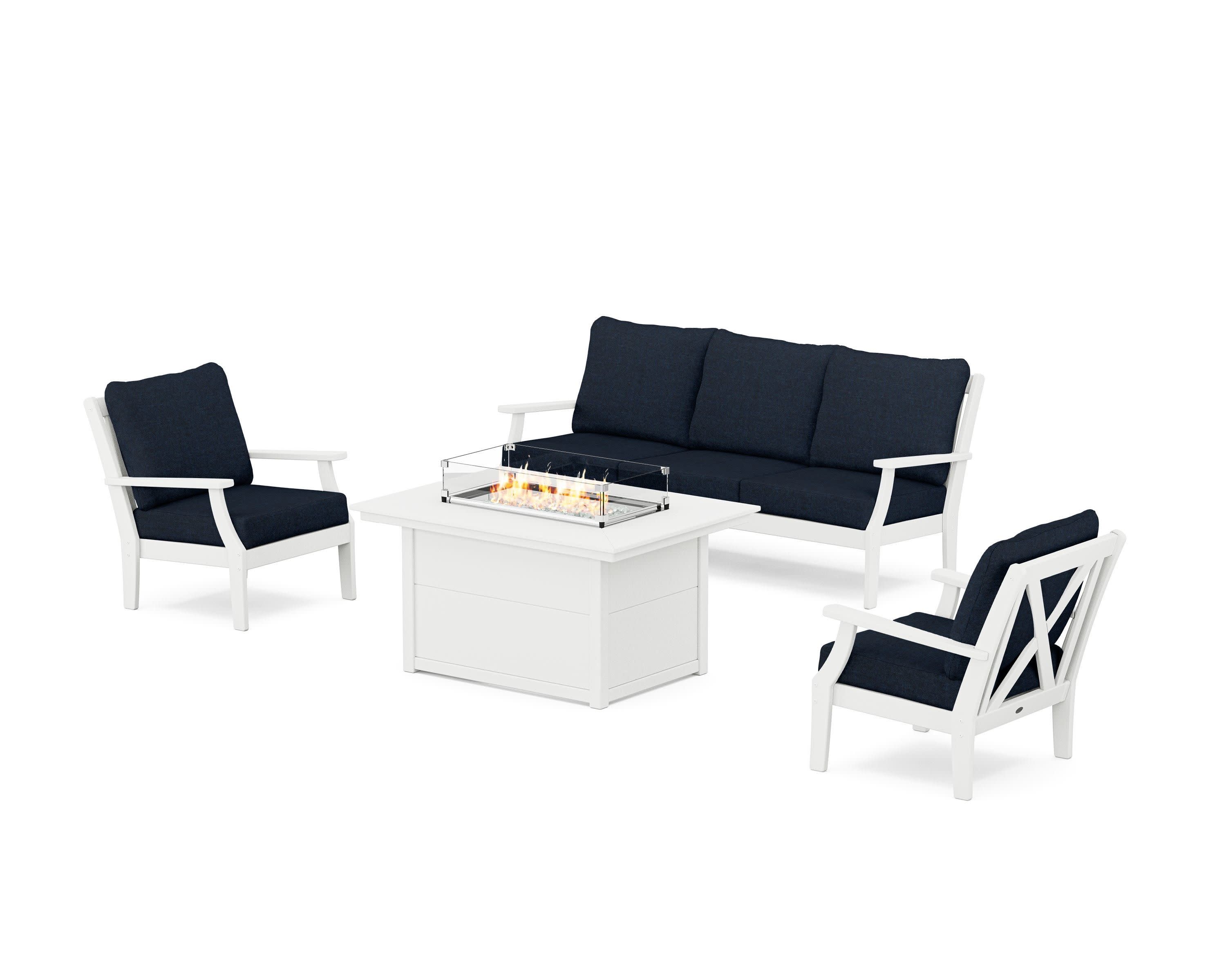 Braxton Deep Seating Fire Pit Table Set