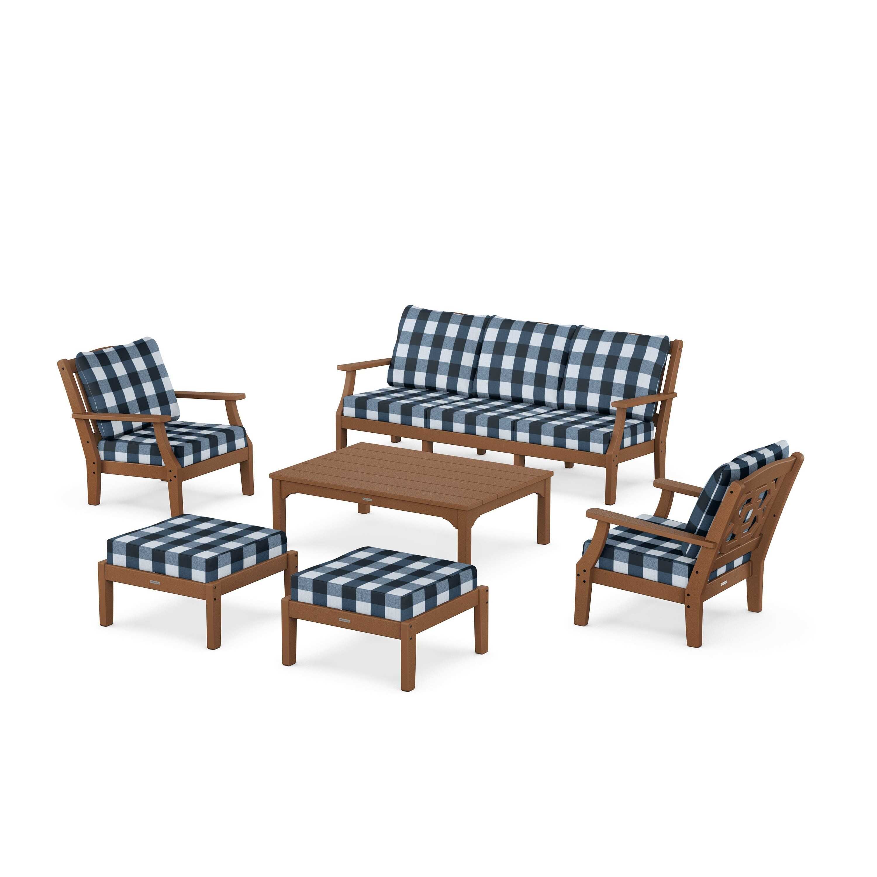 Chinoiserie 6-Piece Lounge Sofa Set
