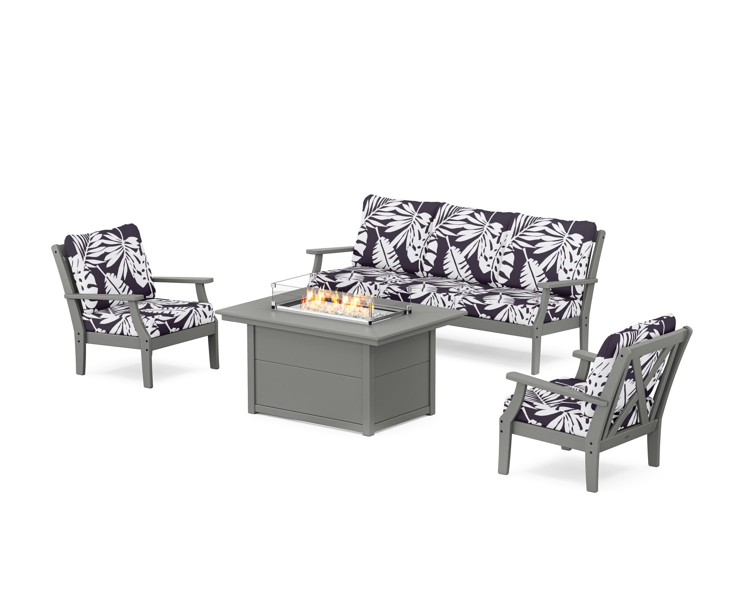Braxton Deep Seating Fire Pit Table Set