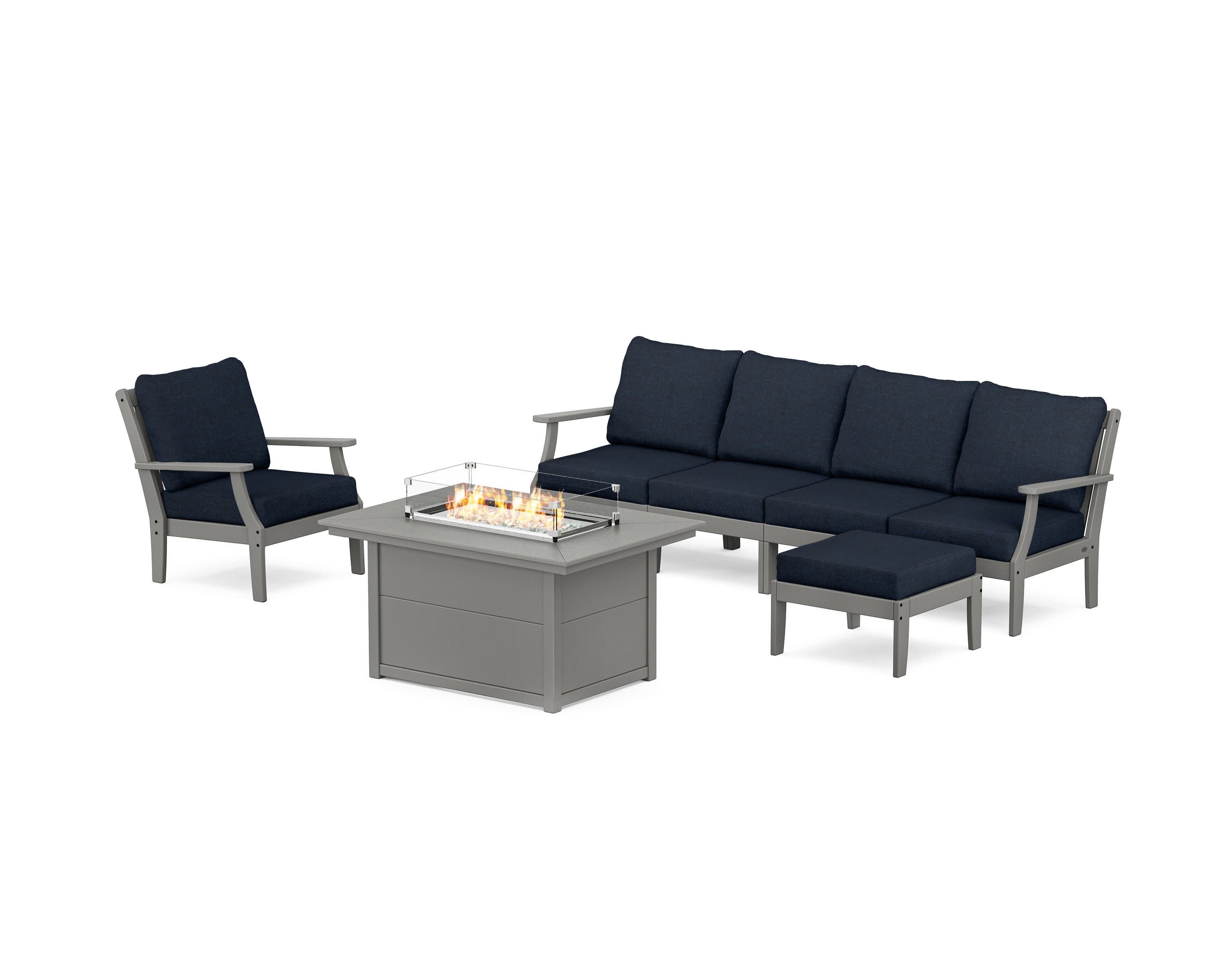 Braxton Sectional Lounge and Fire Pit Set