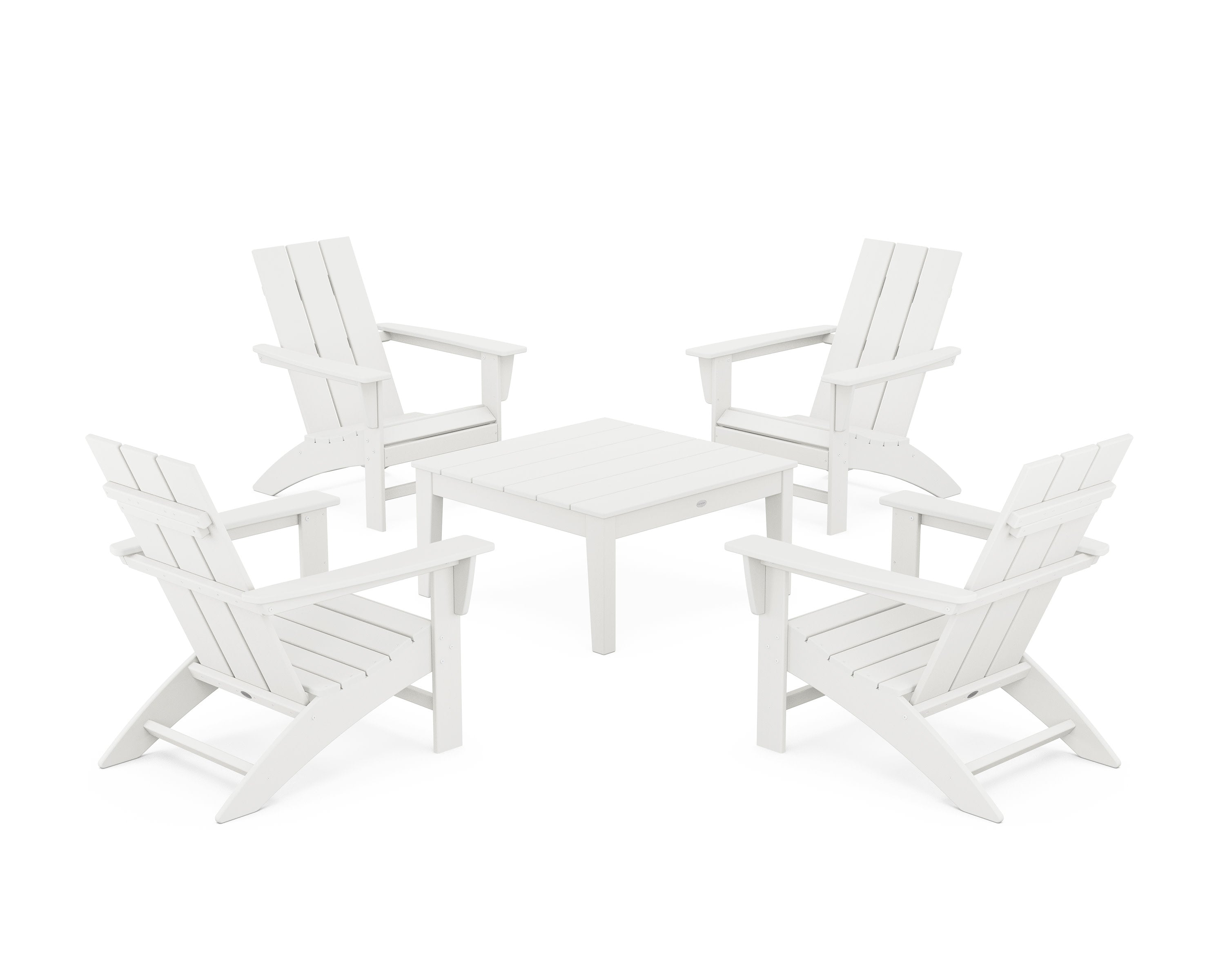 5-Piece Modern Adirondack Chair Conversation Set with 36" Conversation Table
