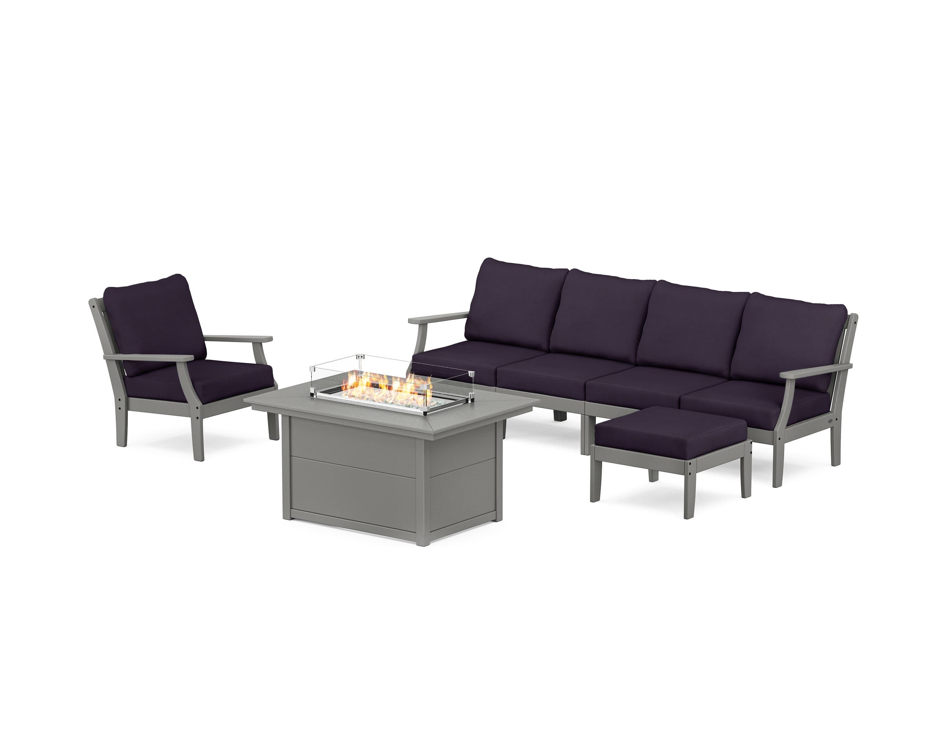 Braxton Sectional Lounge and Fire Pit Set