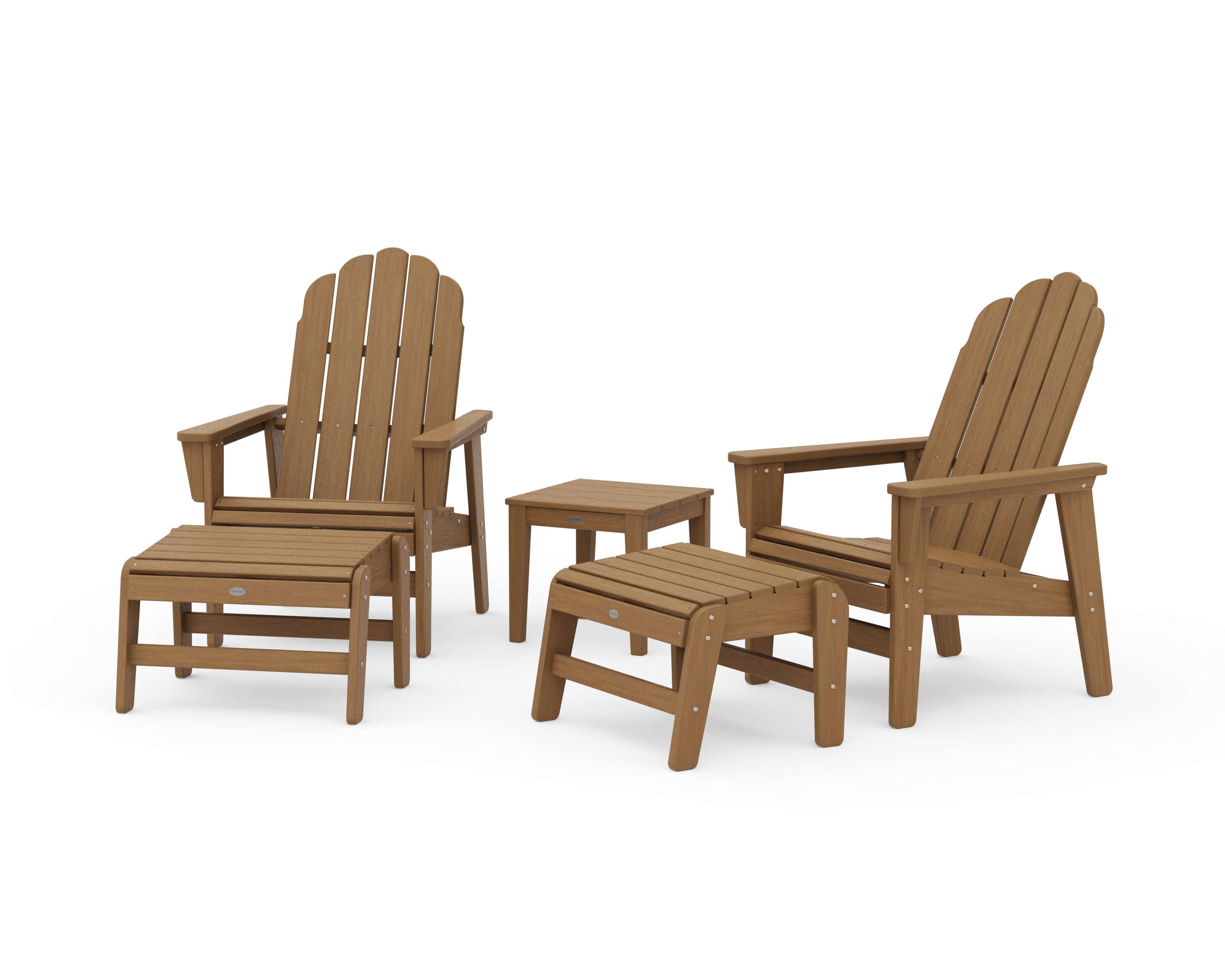 5-Piece Vineyard Grand Upright Adirondack Set with Ottomans and Side Table