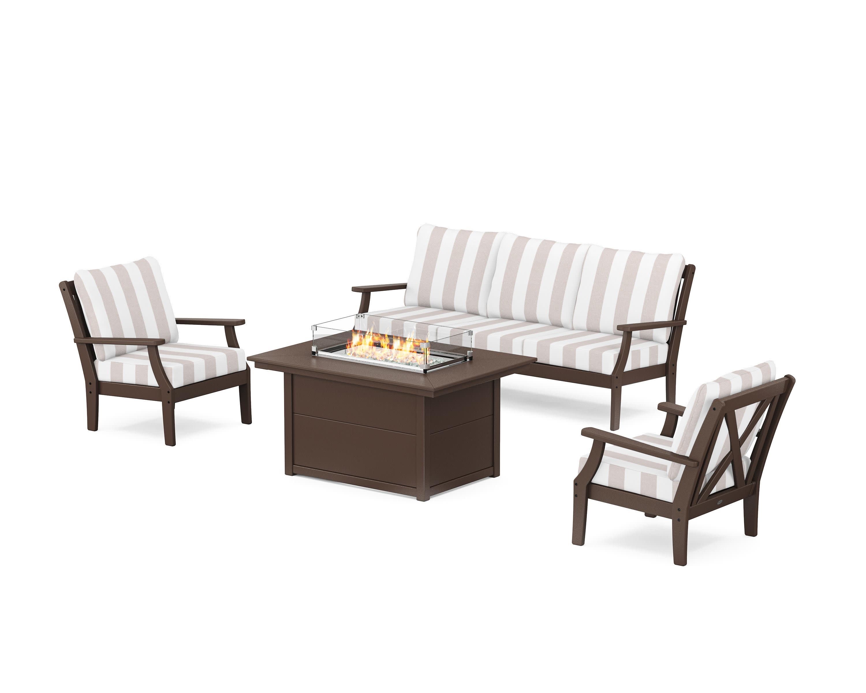 Braxton Deep Seating Fire Pit Table Set