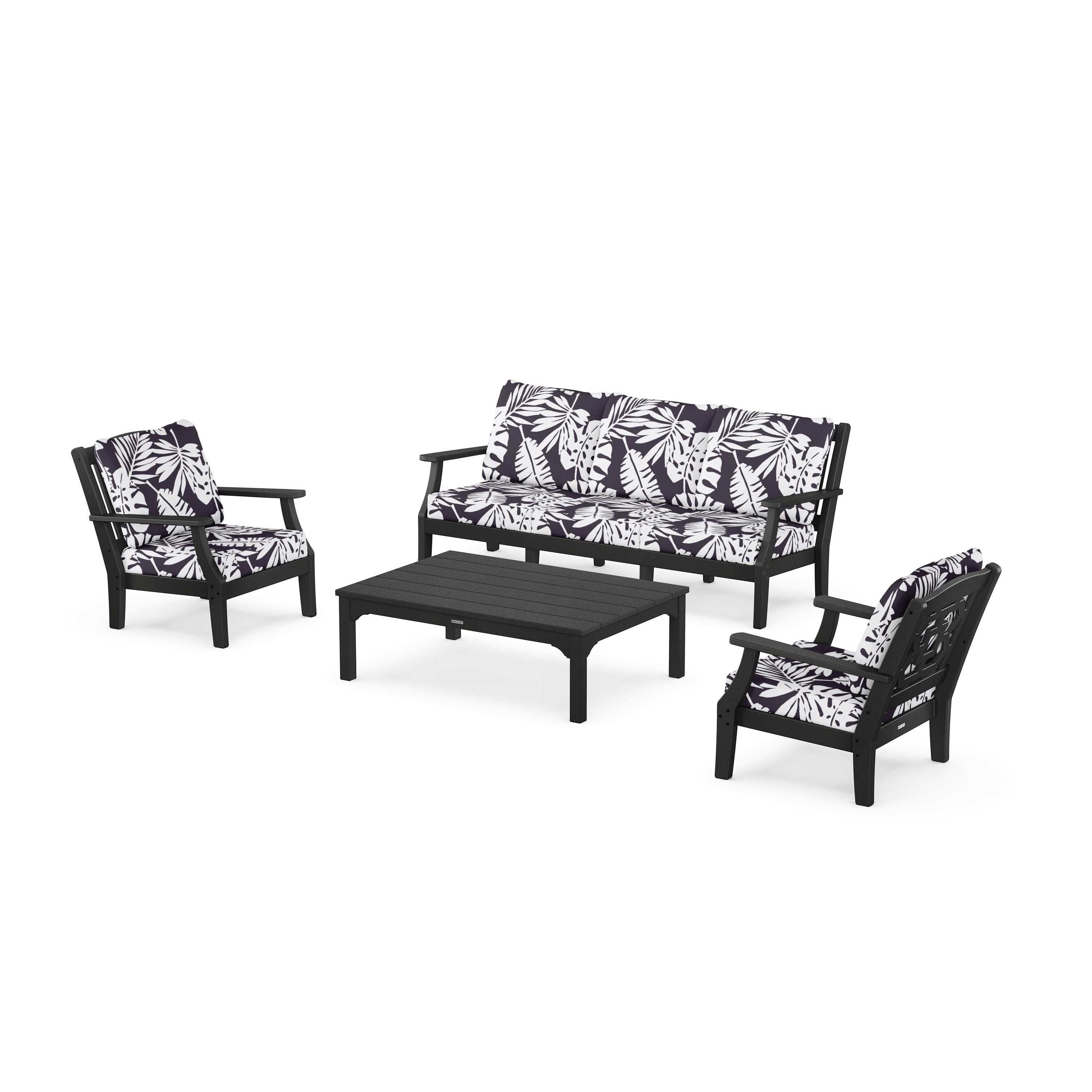 Chinoiserie 4-Piece Deep Seating Set with Sofa