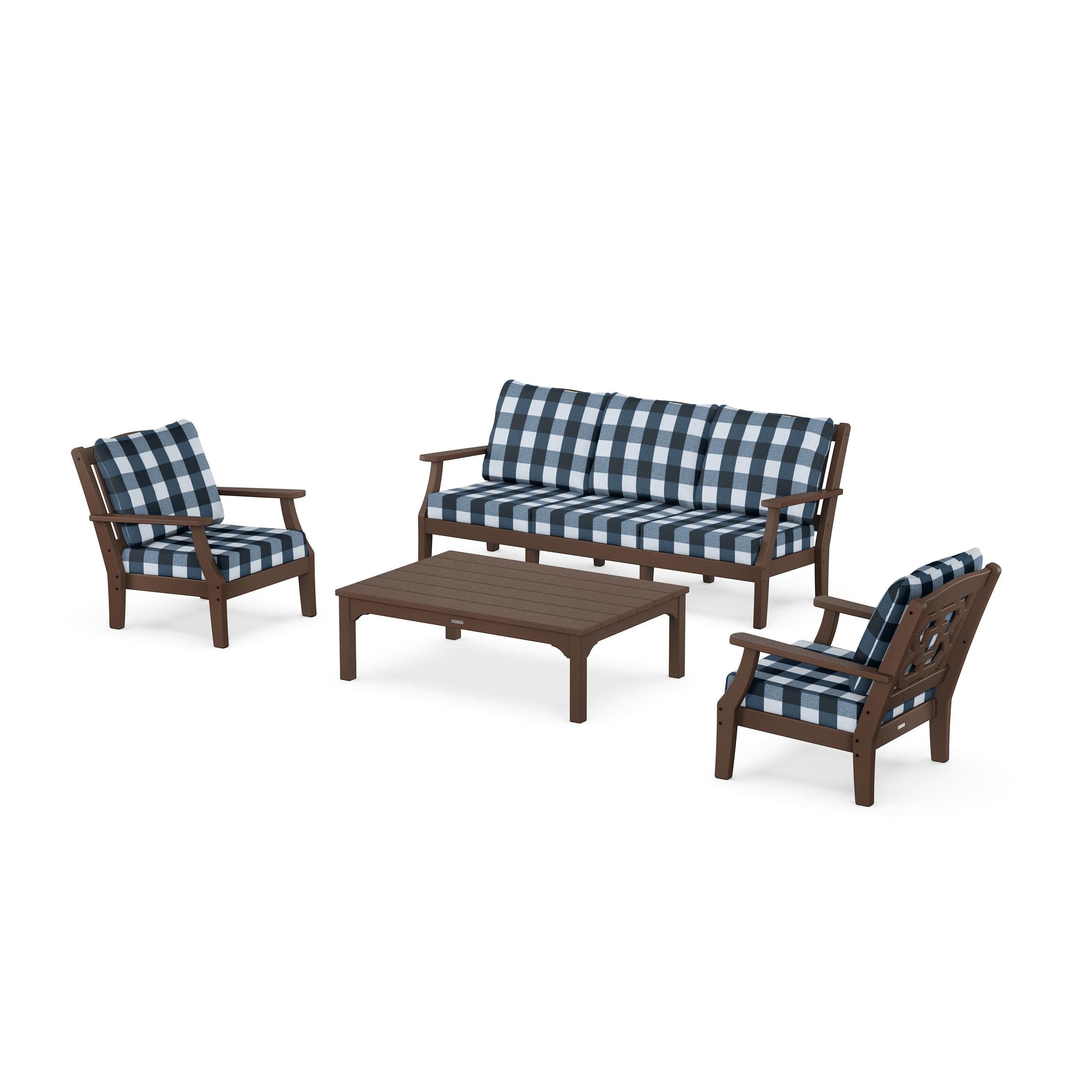 Chinoiserie 4-Piece Deep Seating Set with Sofa
