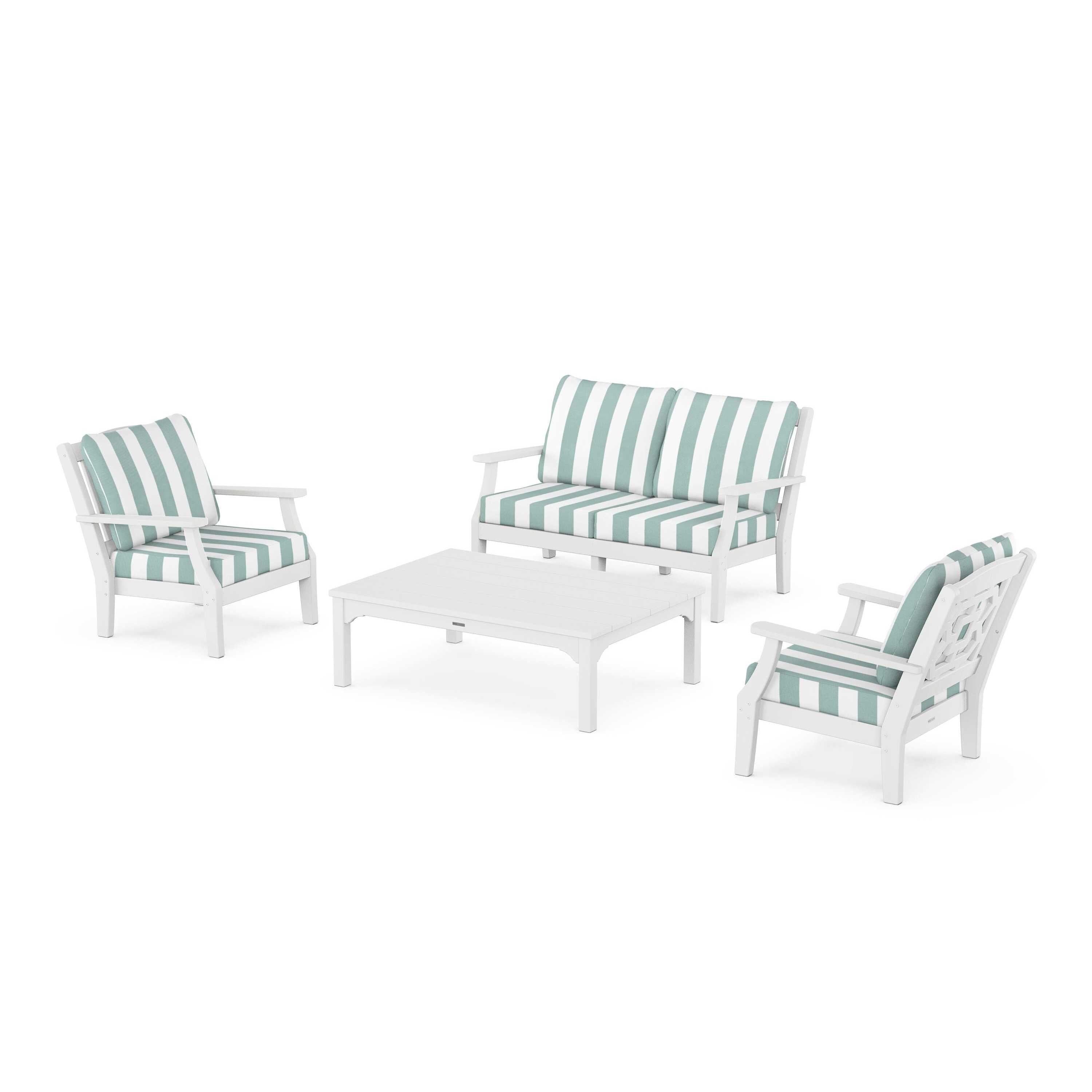 Chinoiserie 4-Piece Deep Seating Set with Loveseat