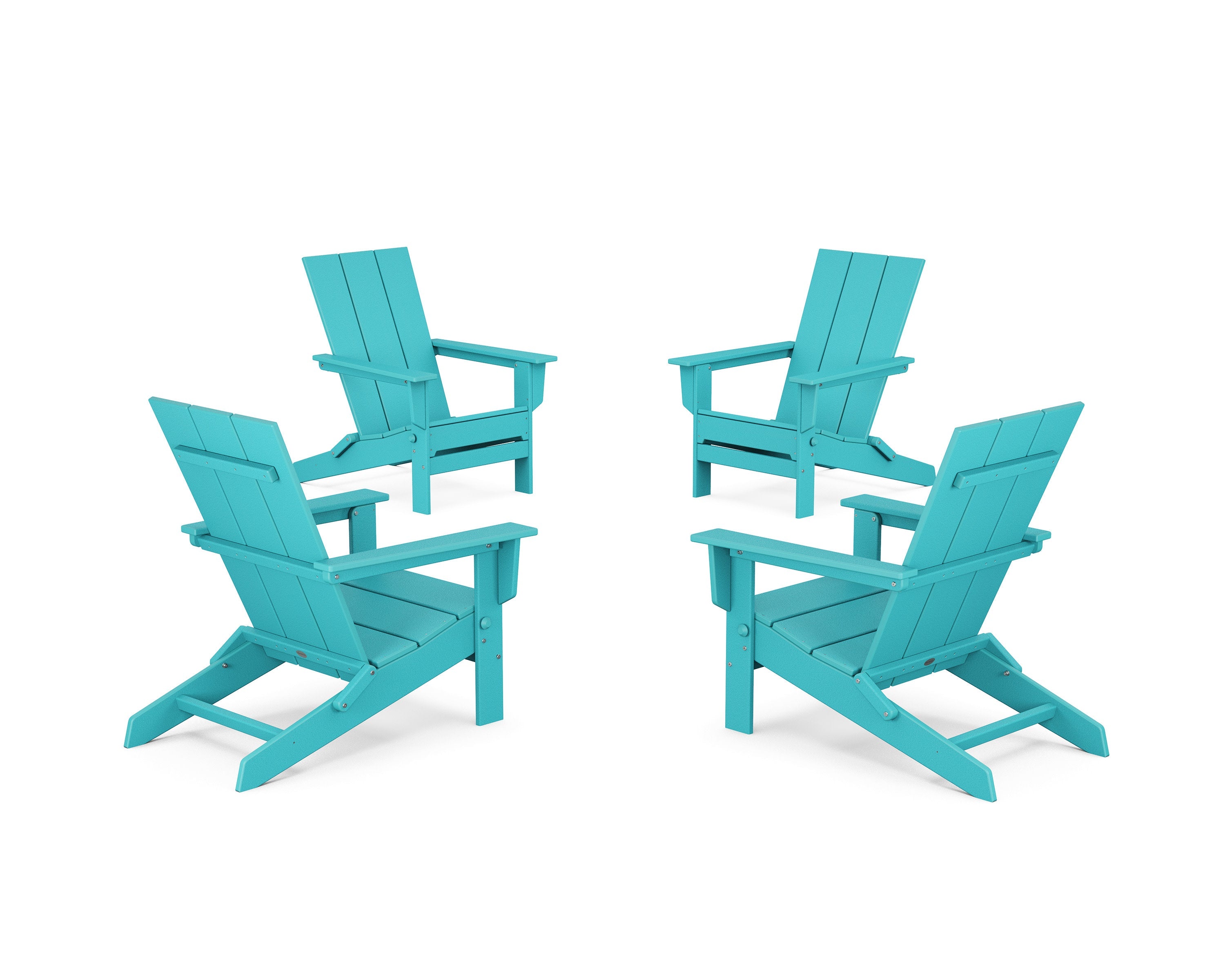 4-Piece Modern Studio Folding Adirondack Chair Conversation Set