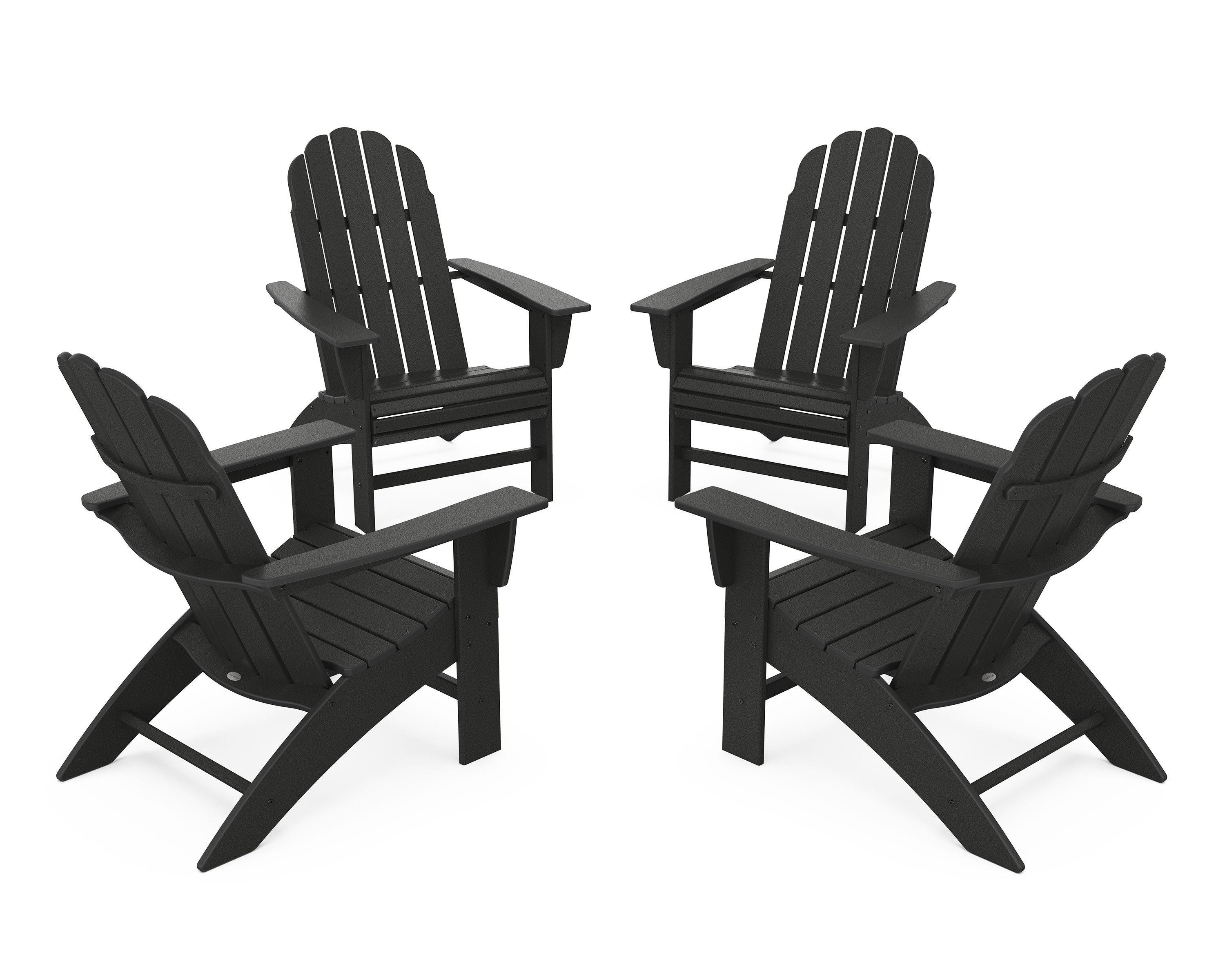 4-Piece Vineyard Curveback Adirondack Chair Conversation Set