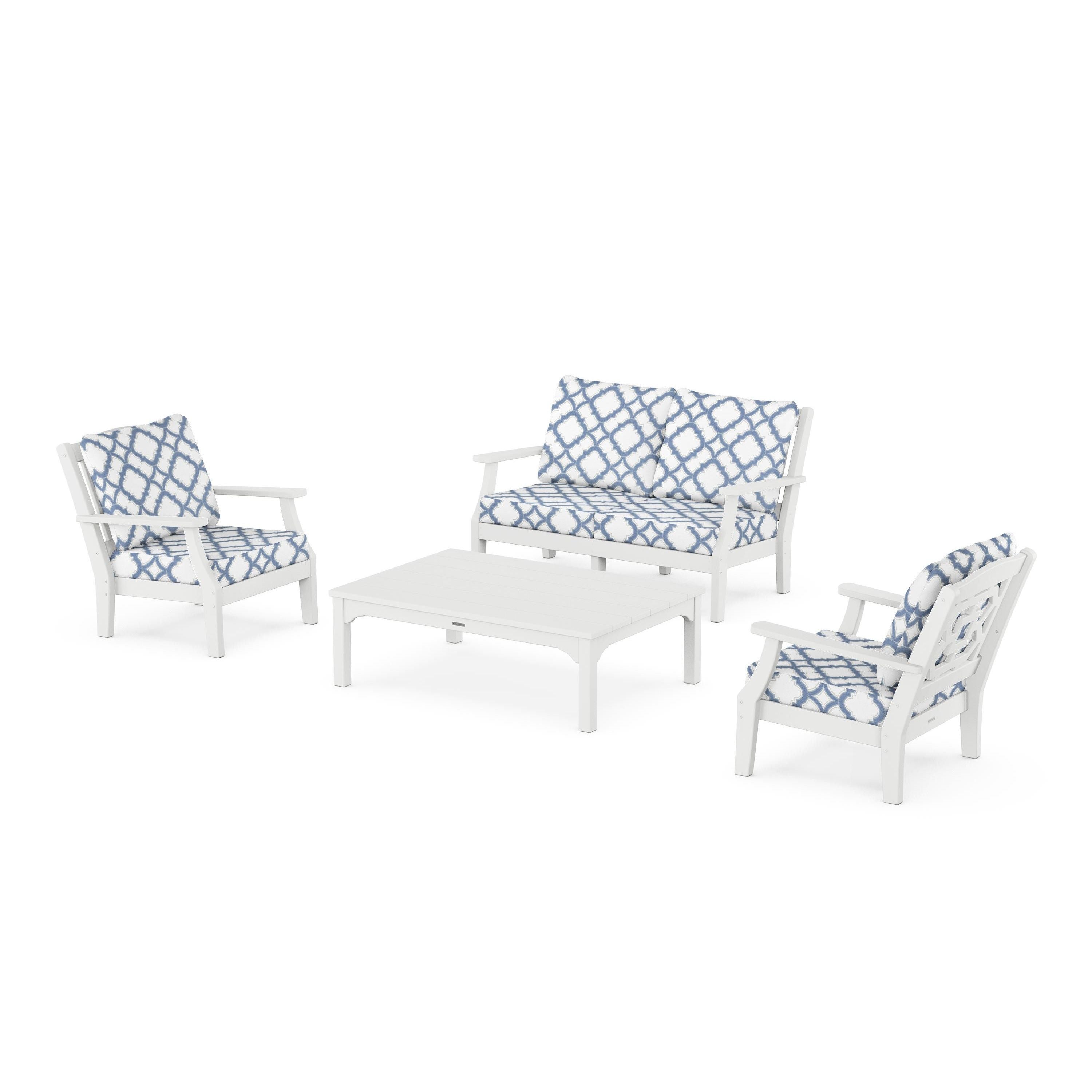 Chinoiserie 4-Piece Deep Seating Set with Loveseat