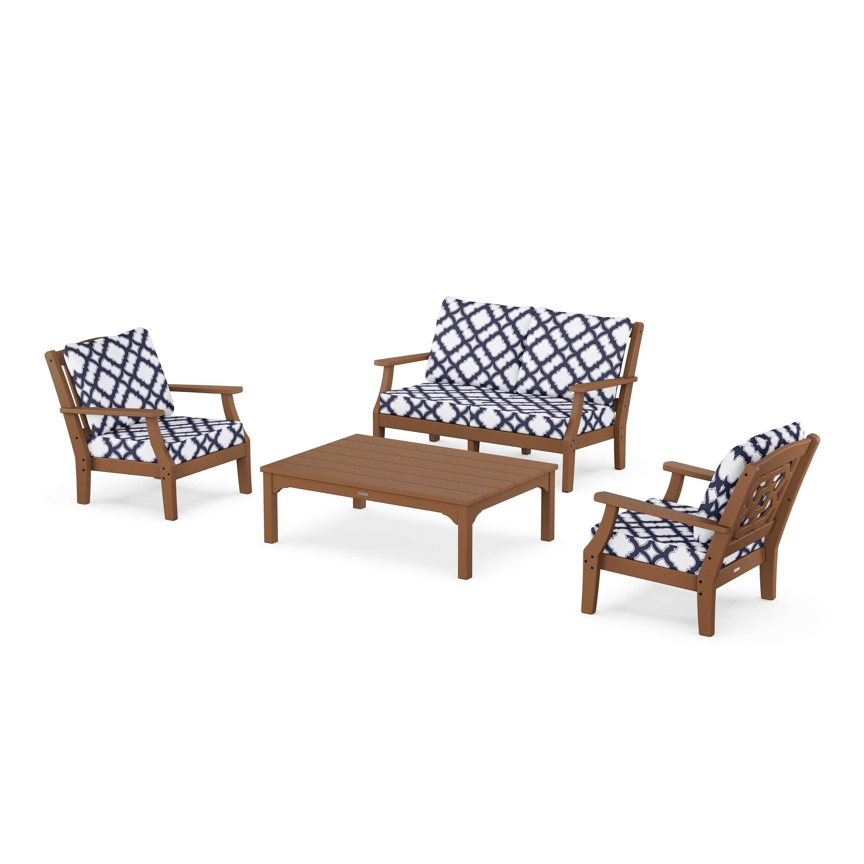 Chinoiserie 4-Piece Deep Seating Set with Loveseat