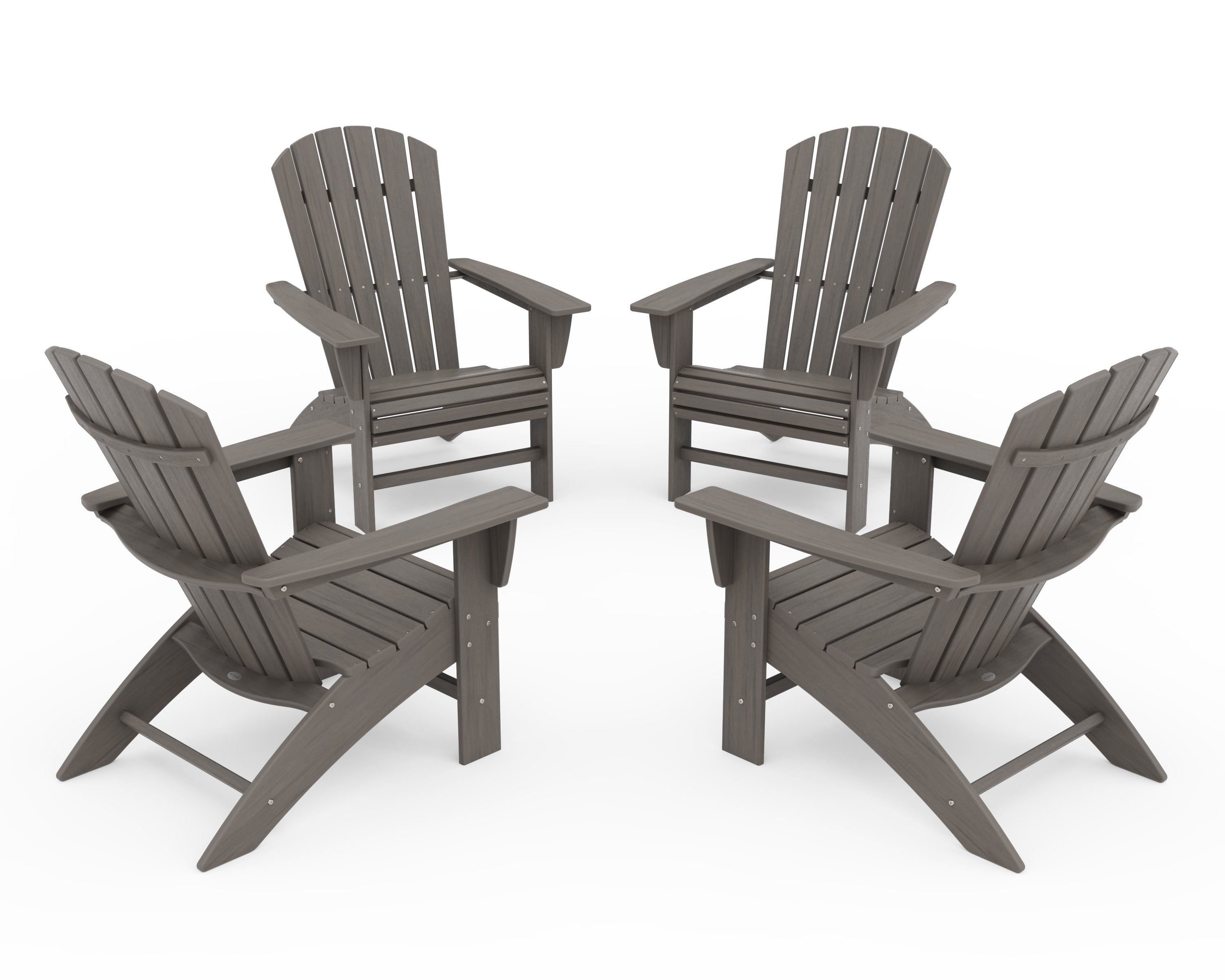 4-Piece Nautical Curveback Adirondack Chair Conversation Set