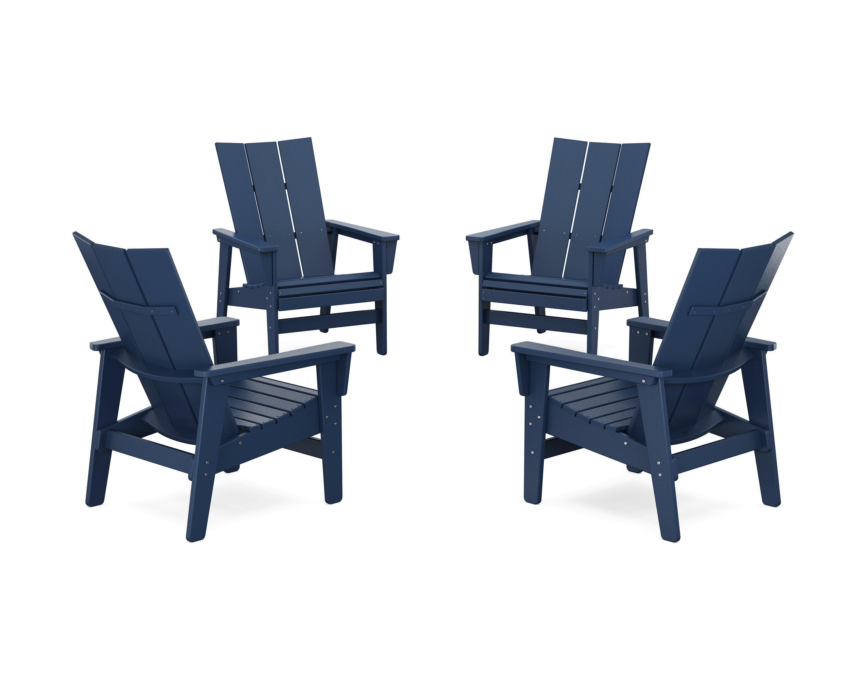 4-Piece Modern Grand Upright Adirondack Chair Conversation Set
