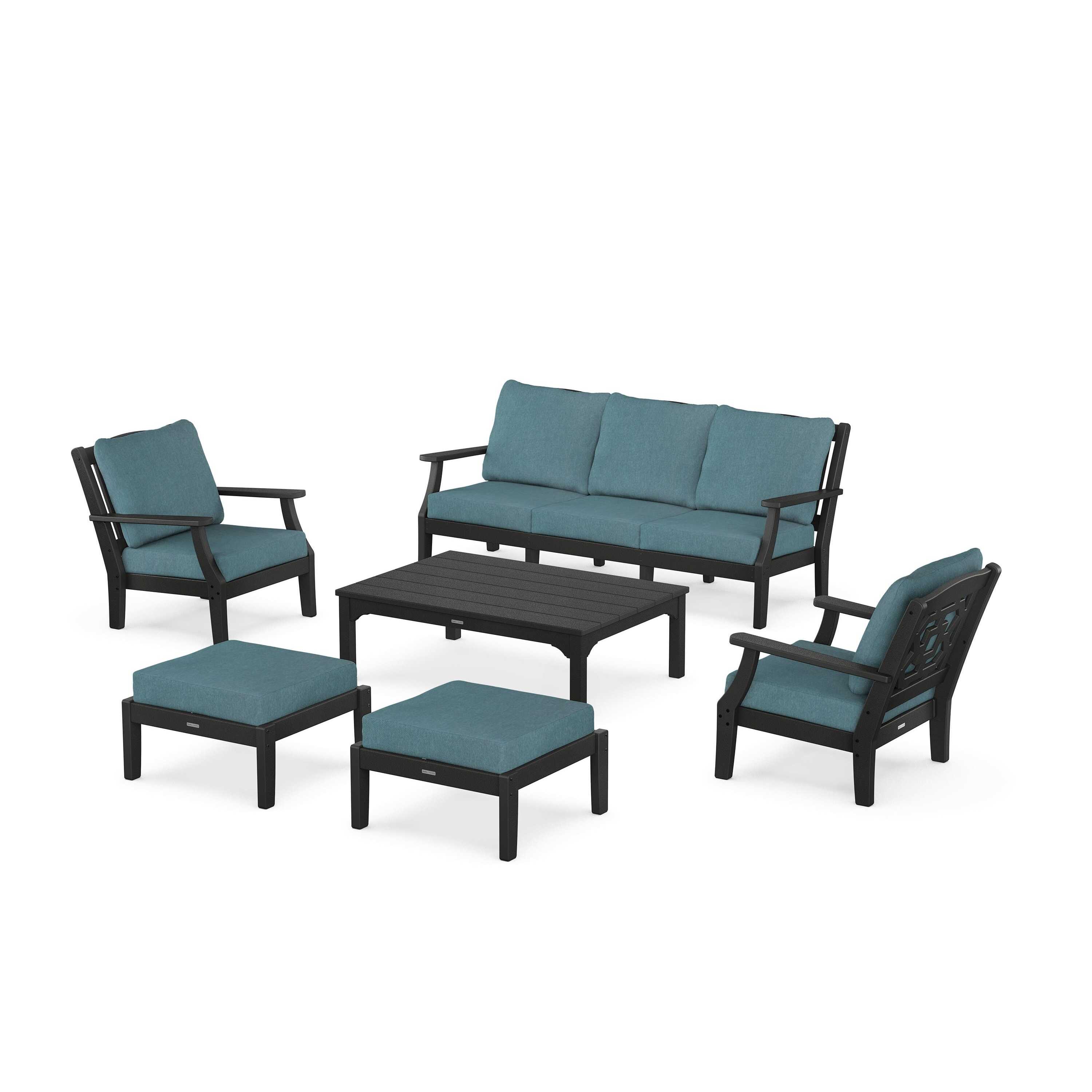 Chinoiserie 6-Piece Lounge Sofa Set