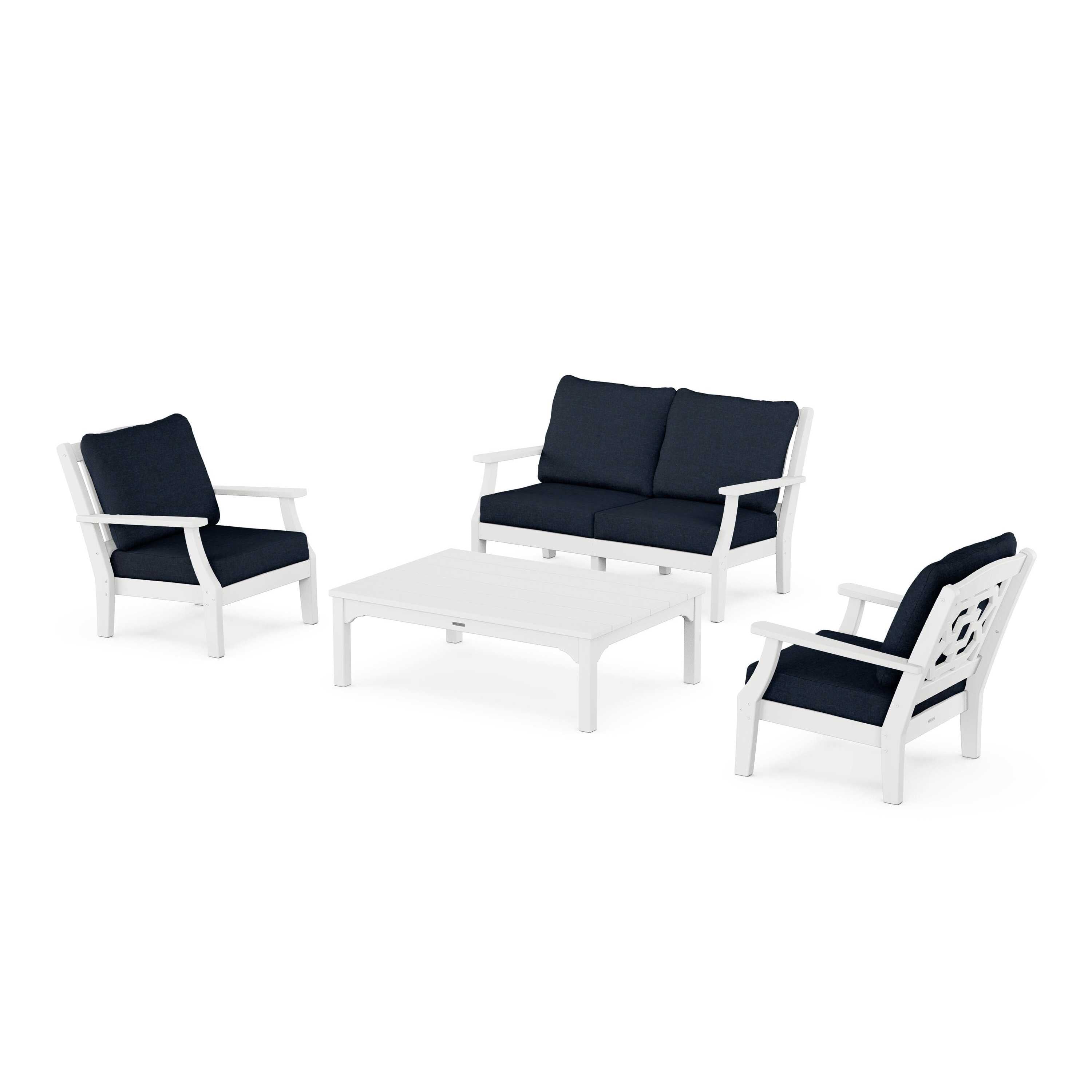 Chinoiserie 4-Piece Deep Seating Set with Loveseat