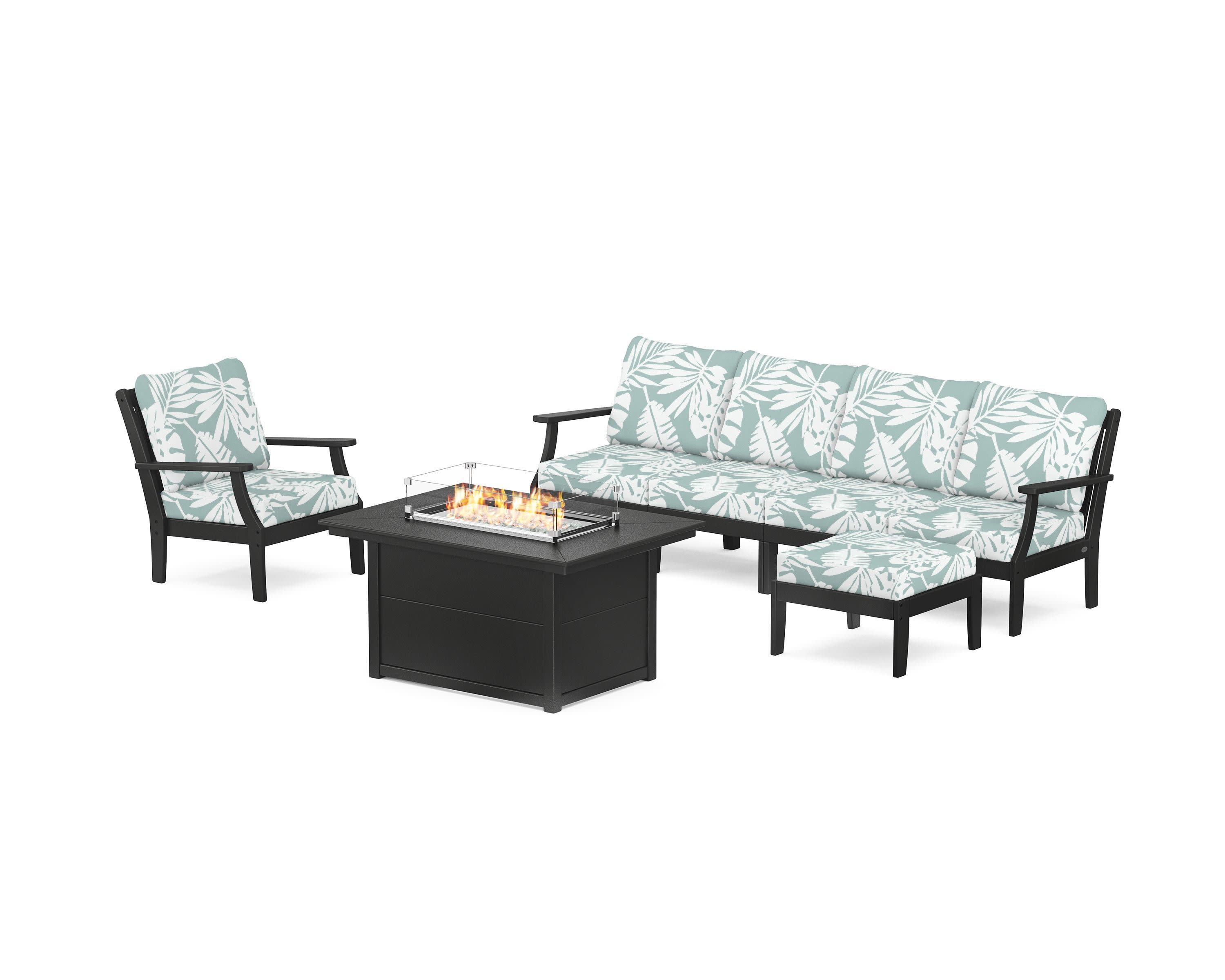 Braxton Sectional Lounge and Fire Pit Set