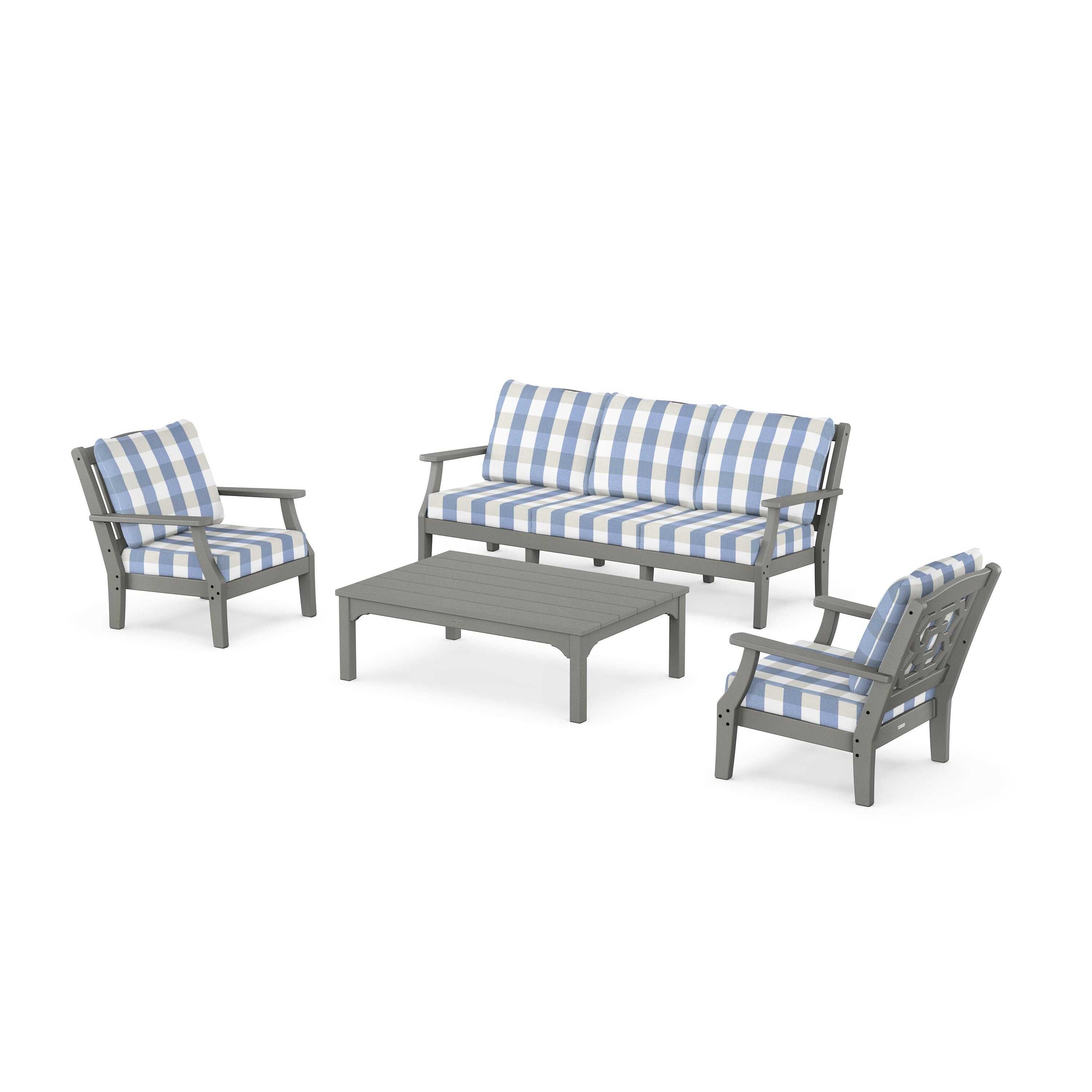 Chinoiserie 4-Piece Deep Seating Set with Sofa
