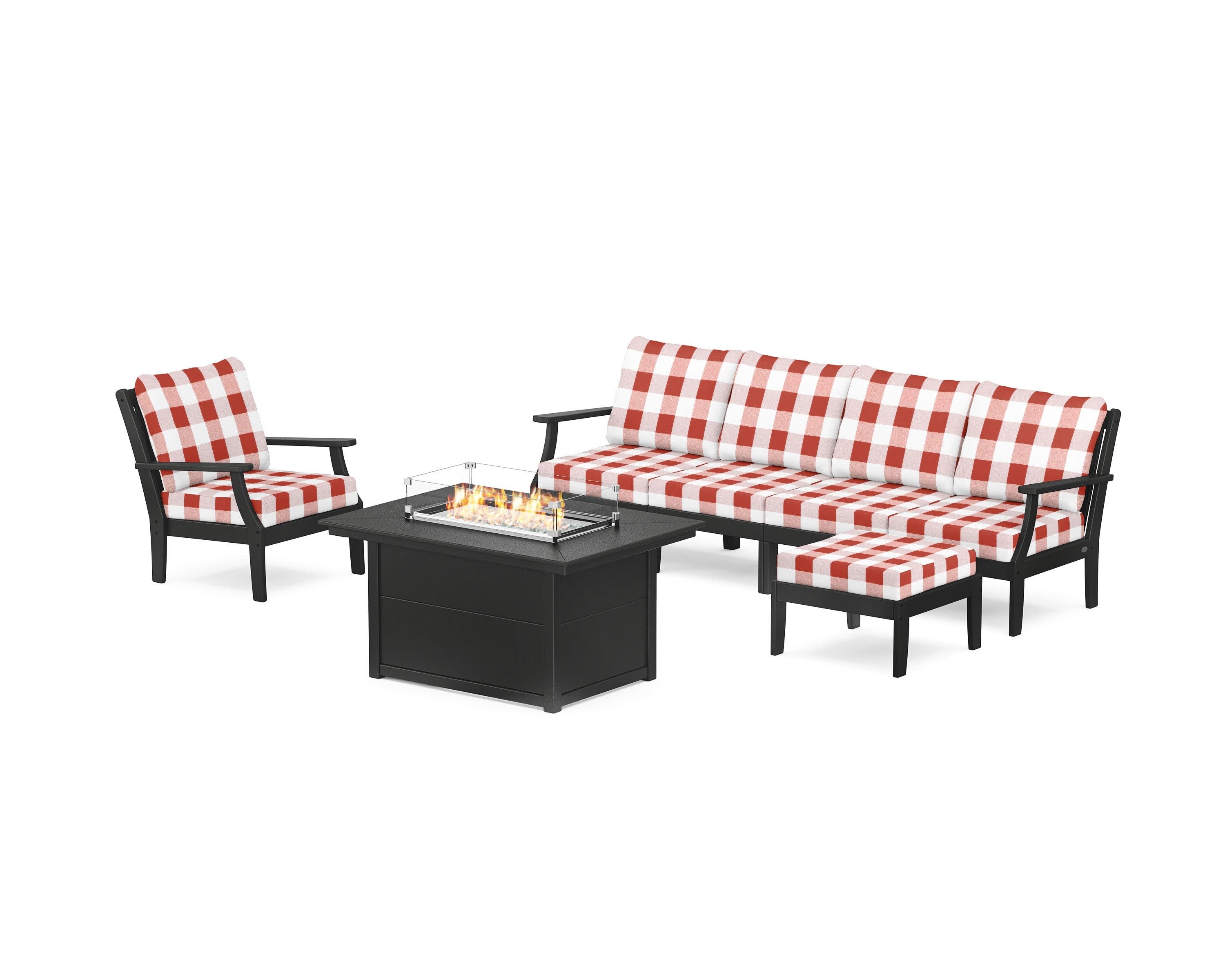 Braxton Sectional Lounge and Fire Pit Set